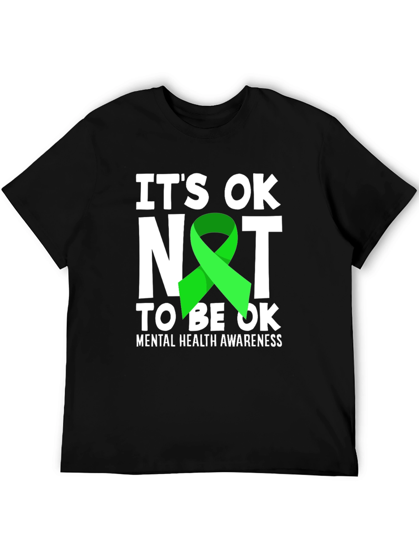 Black It's OK Not to Be OK Mental Health Awareness T-Shirt view 5