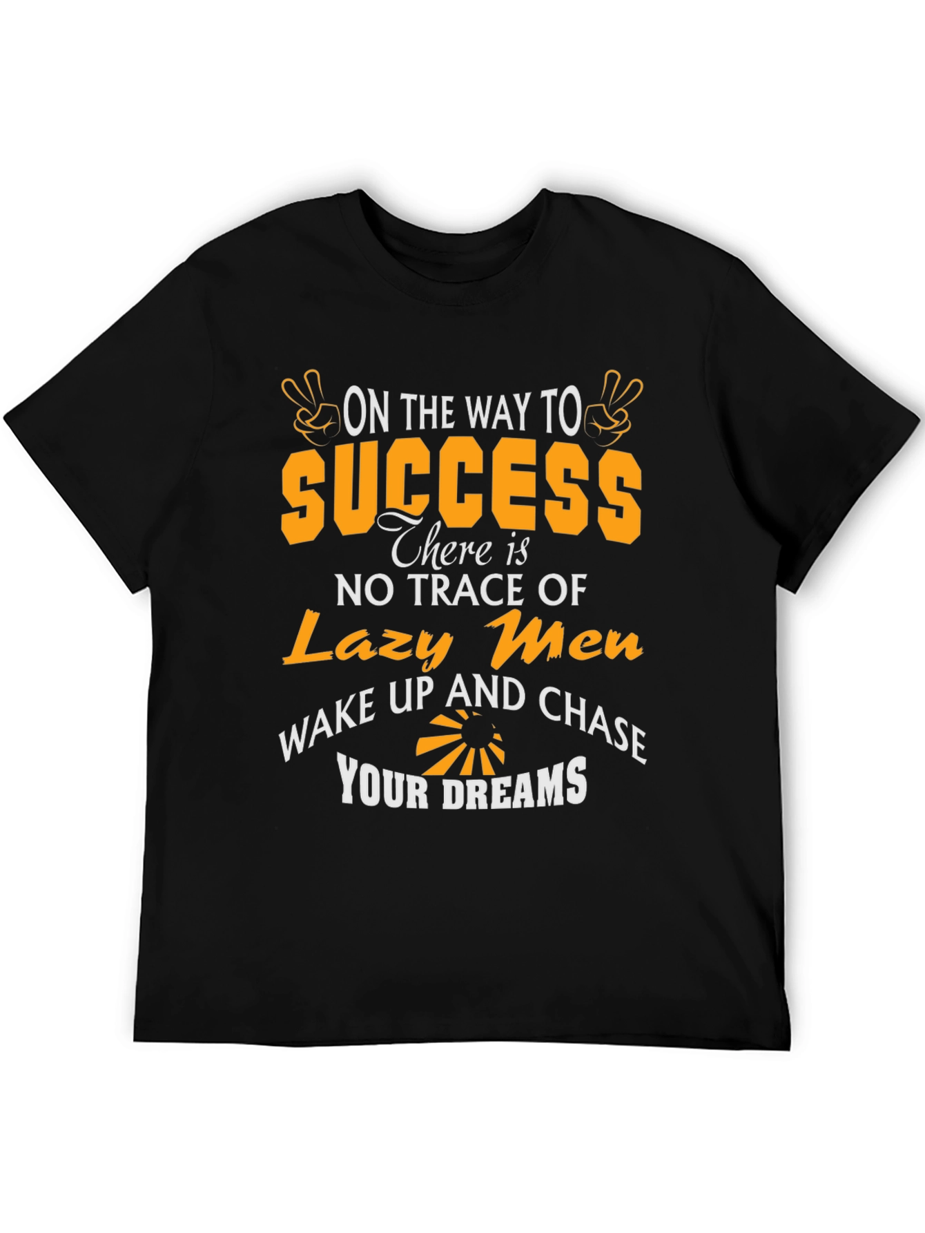 Black Success Graphic T-Shirt - Wake Up and Chase Your Dreams view 5