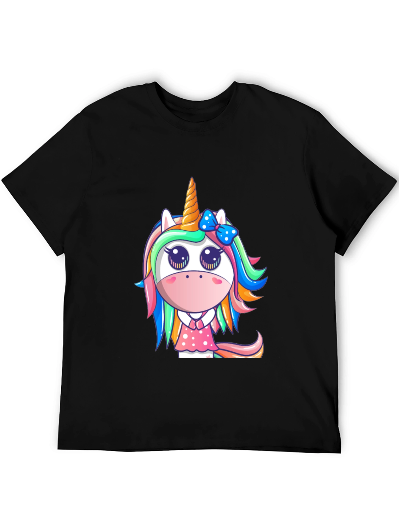 Black Unicorn Graphic T-Shirt - Cute Cartoon Design view 5