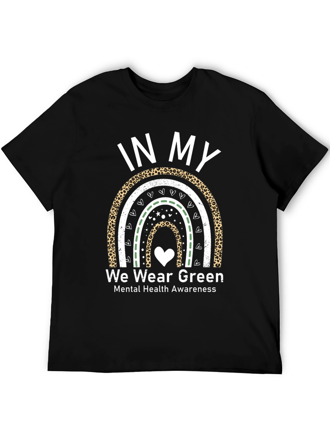 Black In My We Wear Green Mental Health Awareness T-Shirt view 5