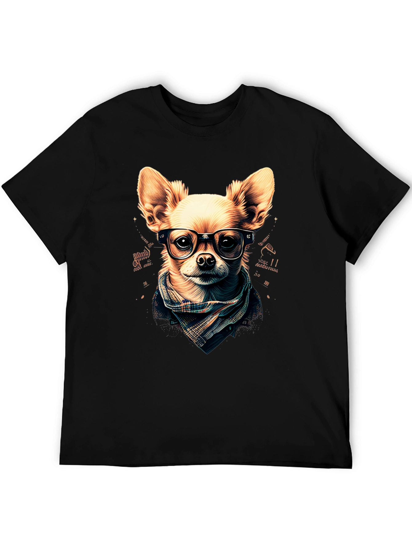 Black Hipster Dog T-Shirt: Geek Chic Chihuahua view 5