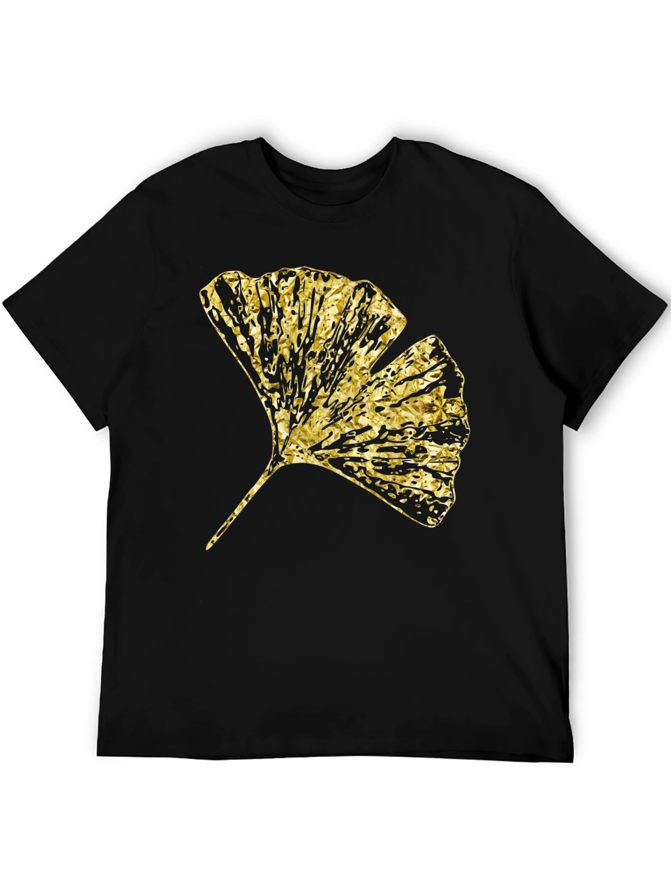 Black Gingko Gold Foil Graphic T-Shirt view 5
