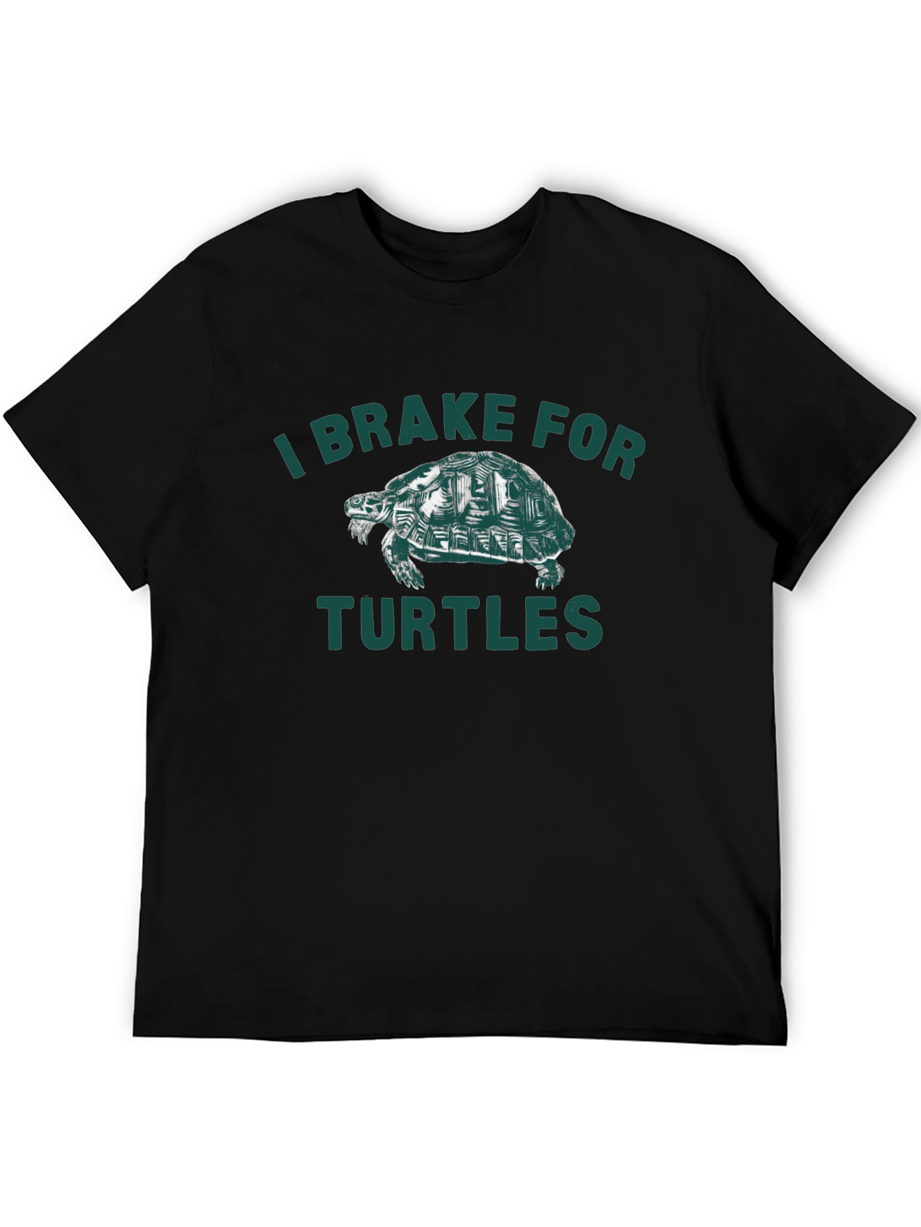 Black I Brake For Turtles Graphic Tee - Black view 5