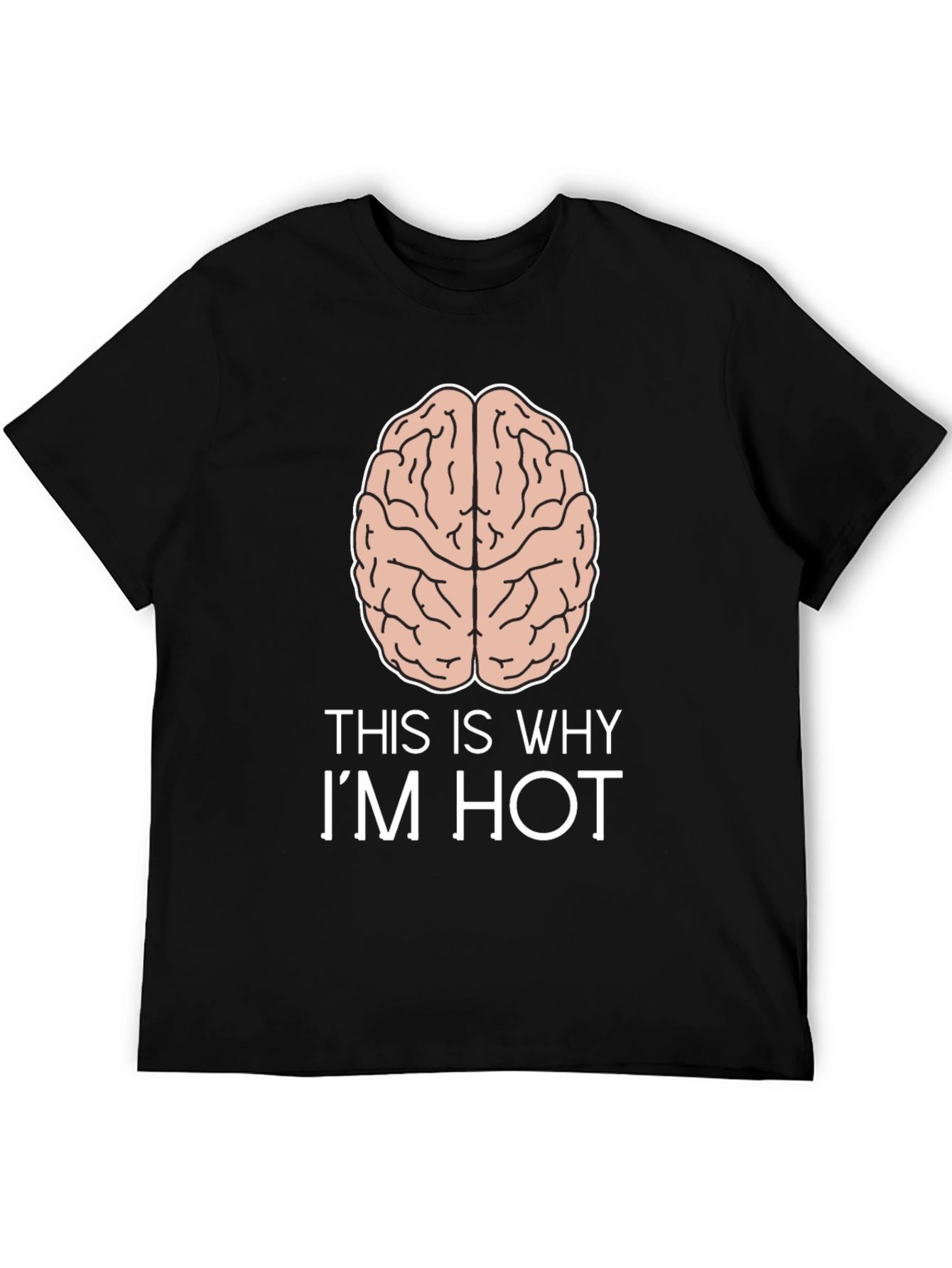 Black This Is Why I'm Hot Brain T-Shirt view 5