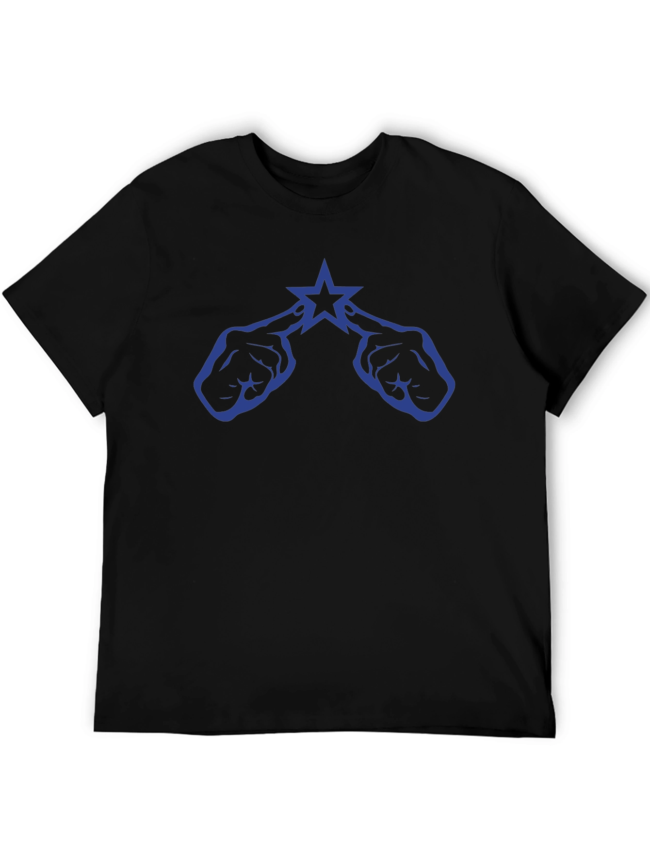 Black Star Fingers Graphic T-Shirt - Trendy Casual Tee view 5