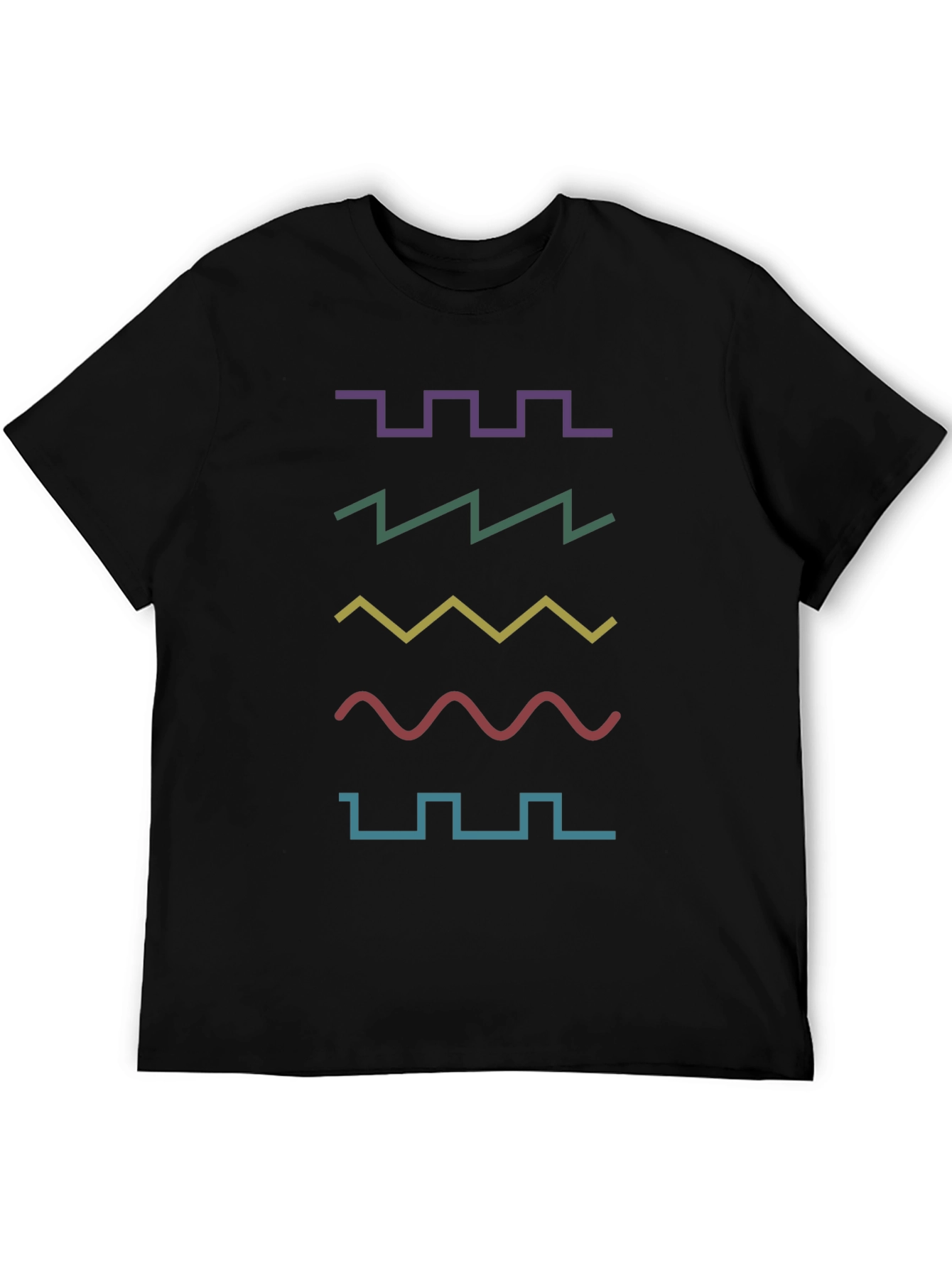 Black Retro Waveform T-Shirt - Synth Lover Apparel view 5