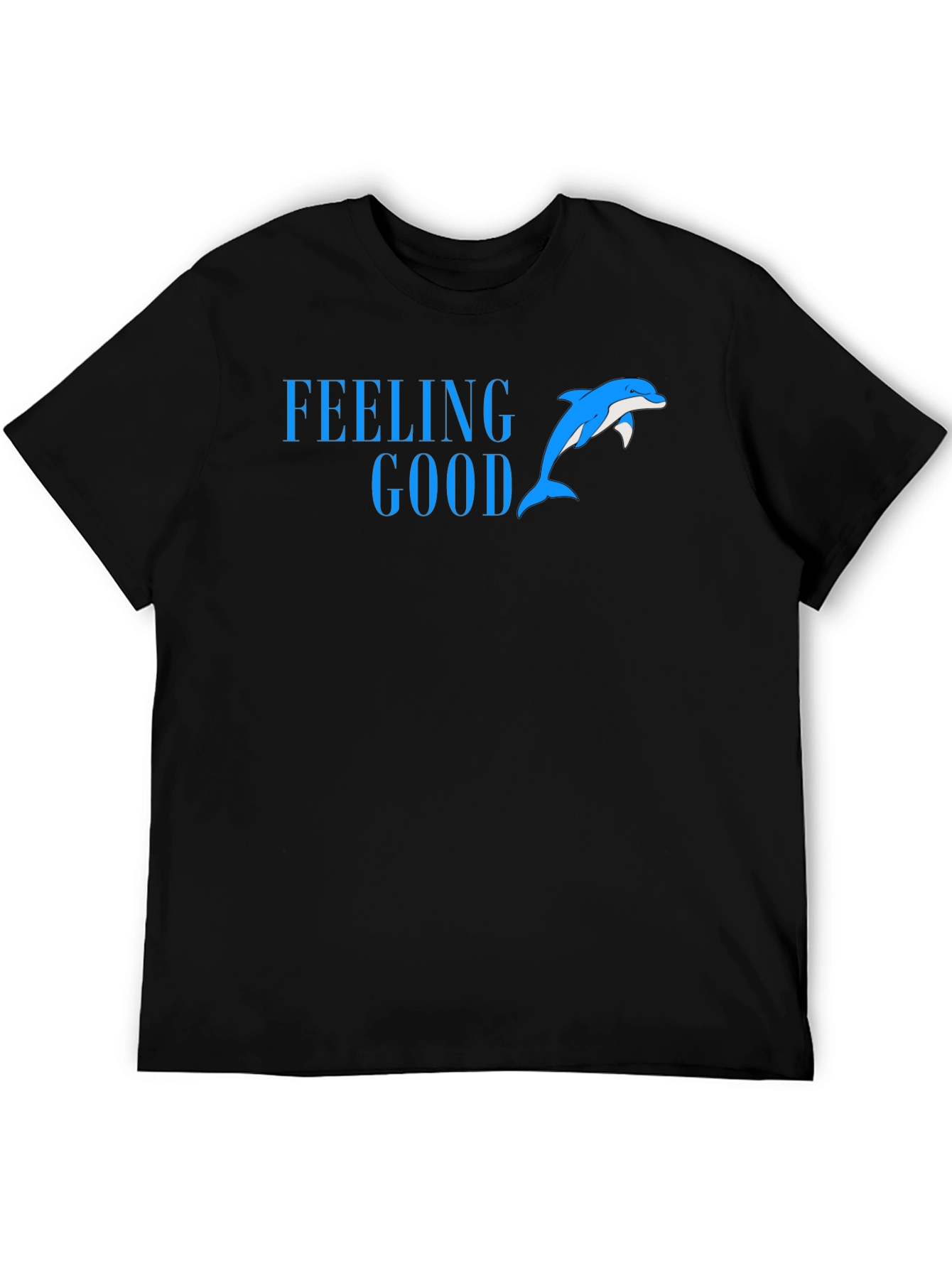 Black Feeling Good Dolphin Tee - Black Cotton Blend view 5