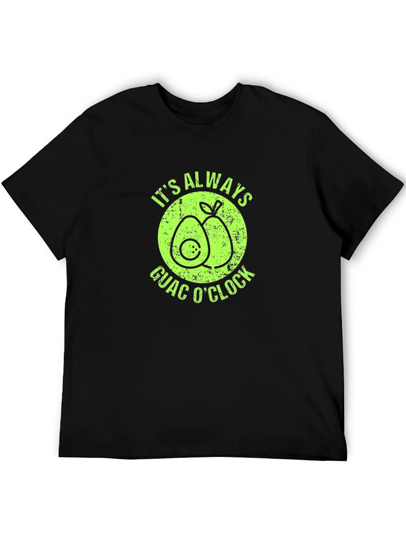 Black It's Always Guac O'Clock Avocado Graphic T-Shirt view 5