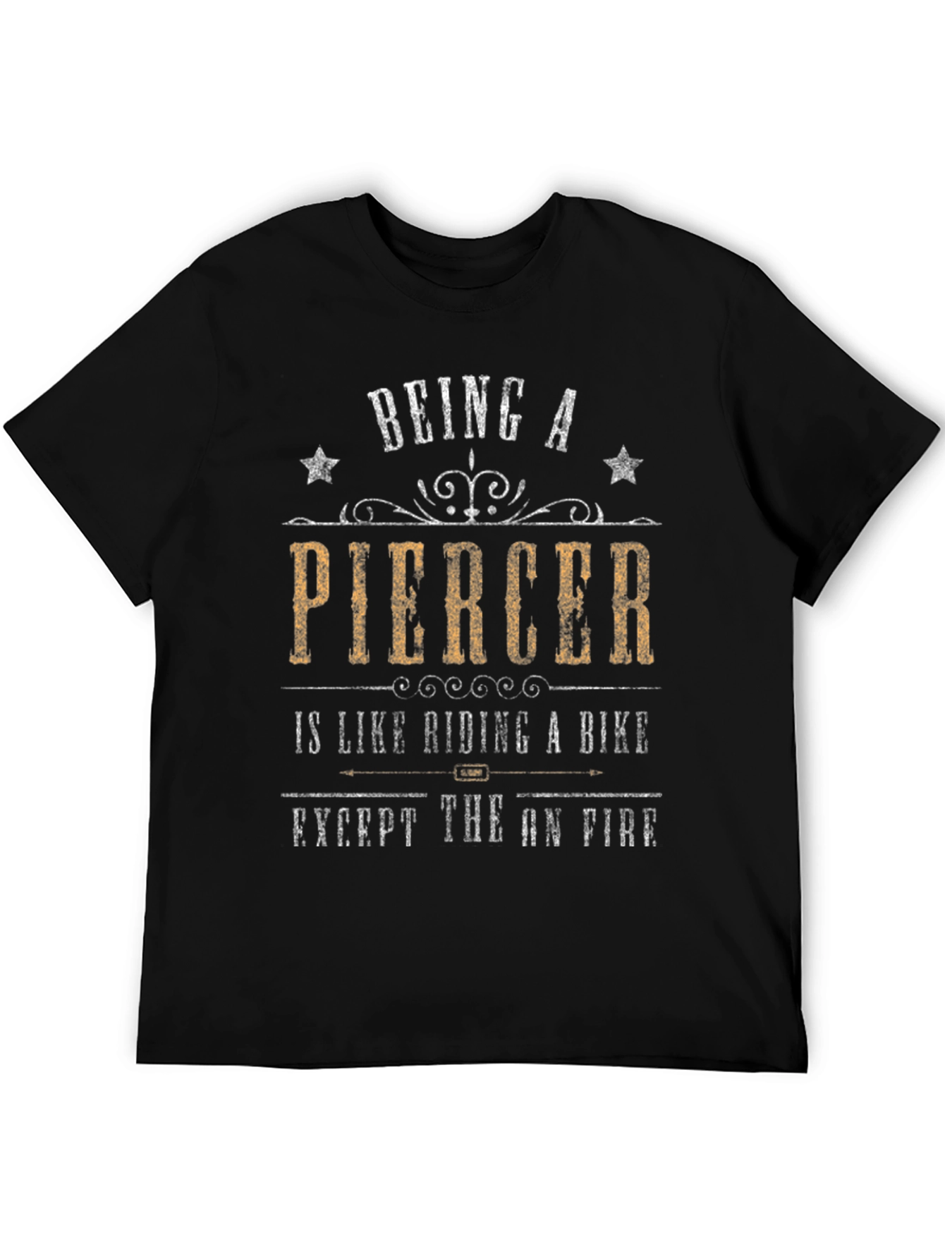 Black Being a Piercer T-Shirt - Funny Graphic Tee view 5