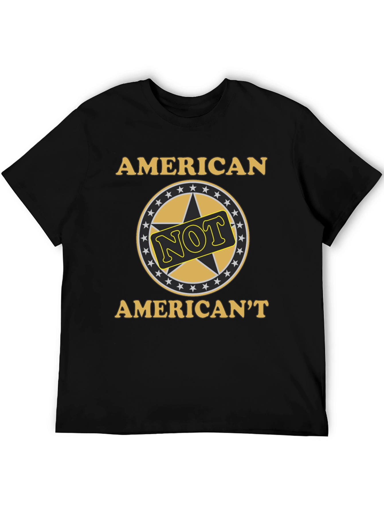 Black American't Funny Graphic T-Shirt view 5
