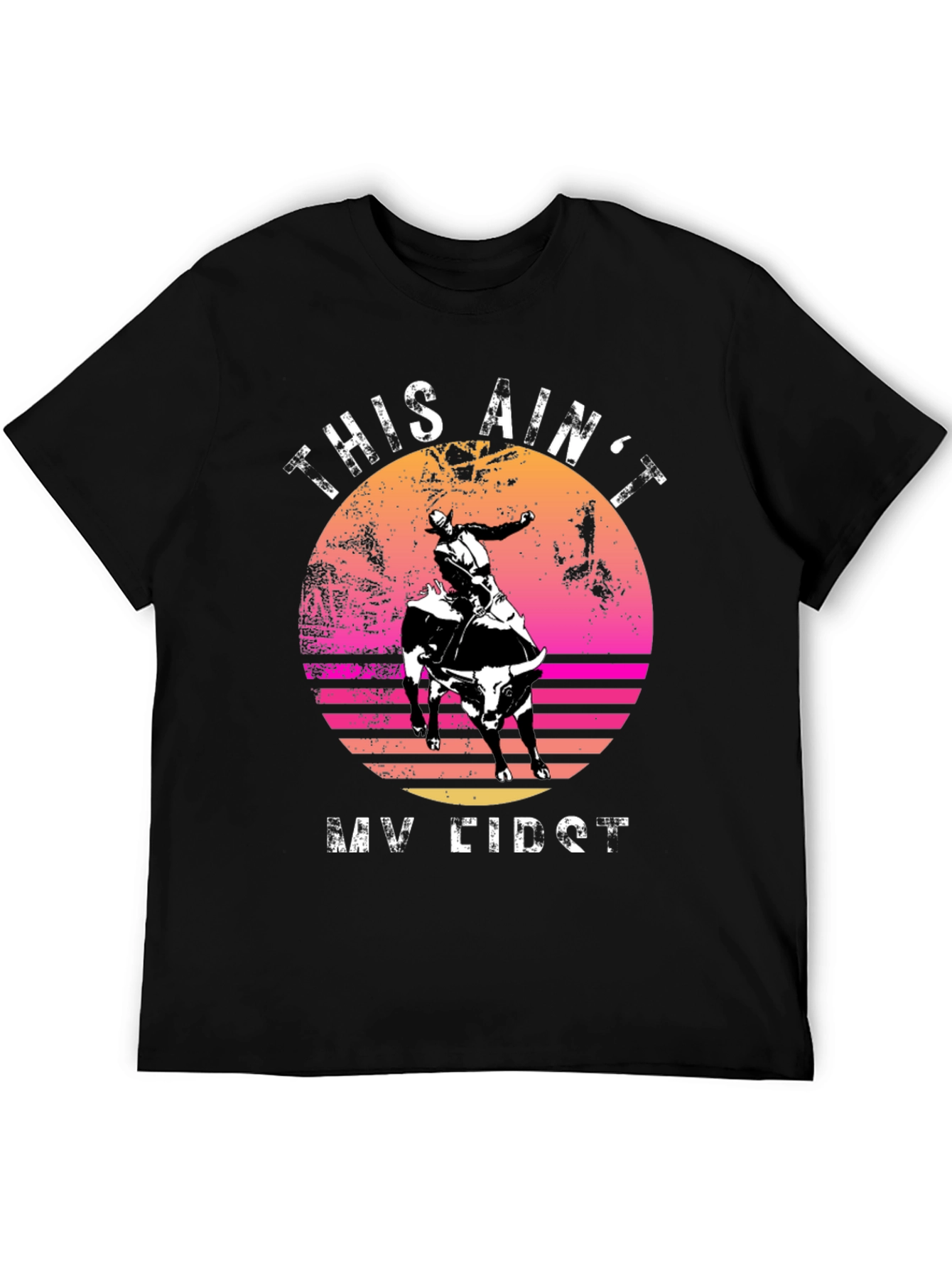 Black Retro Rodeo Rider Graphic Tee view 5