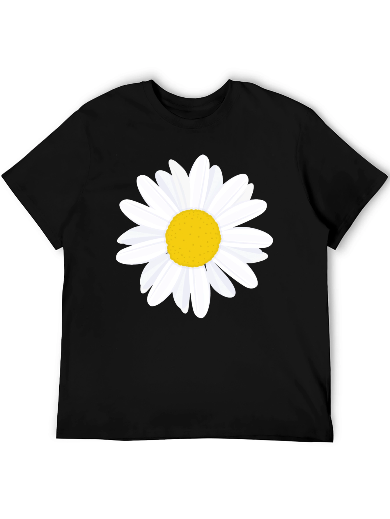 Black Daisy Graphic Tee - Black Cotton T-Shirt view 5