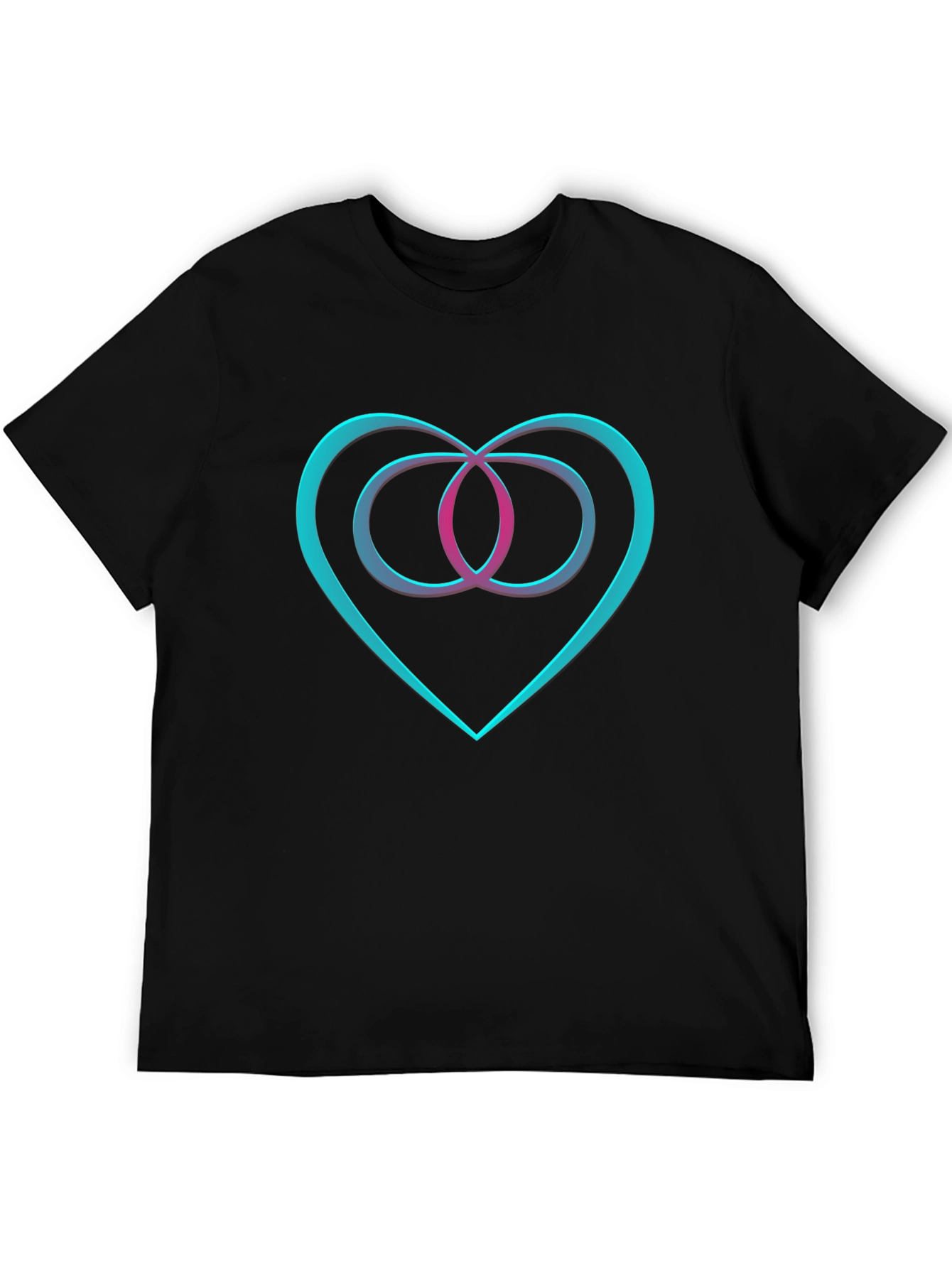 Black Heart & Infinity Symbol Graphic Black T-Shirt view 5