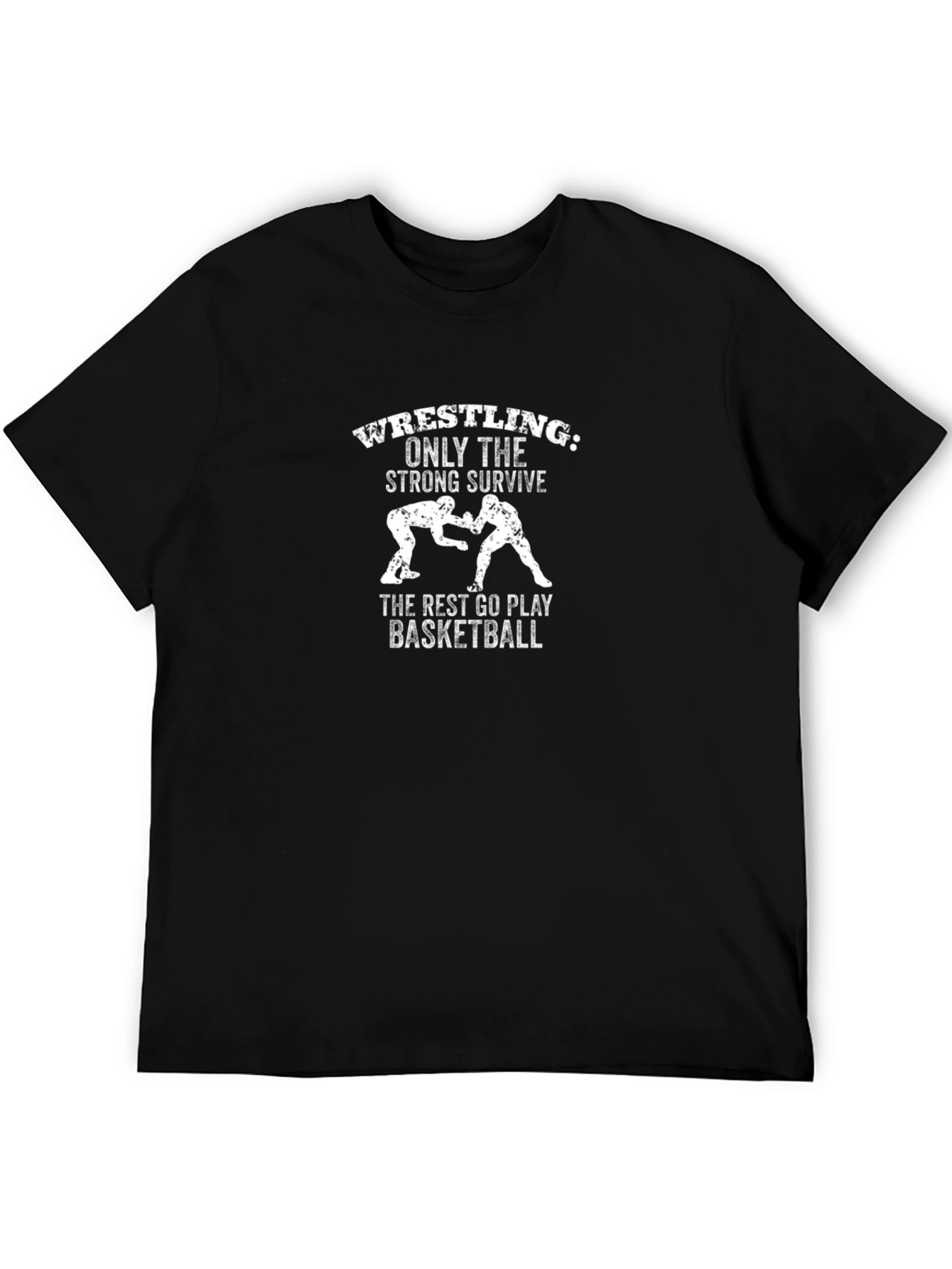 Black Wrestling Strong Survive T-Shirt view 5