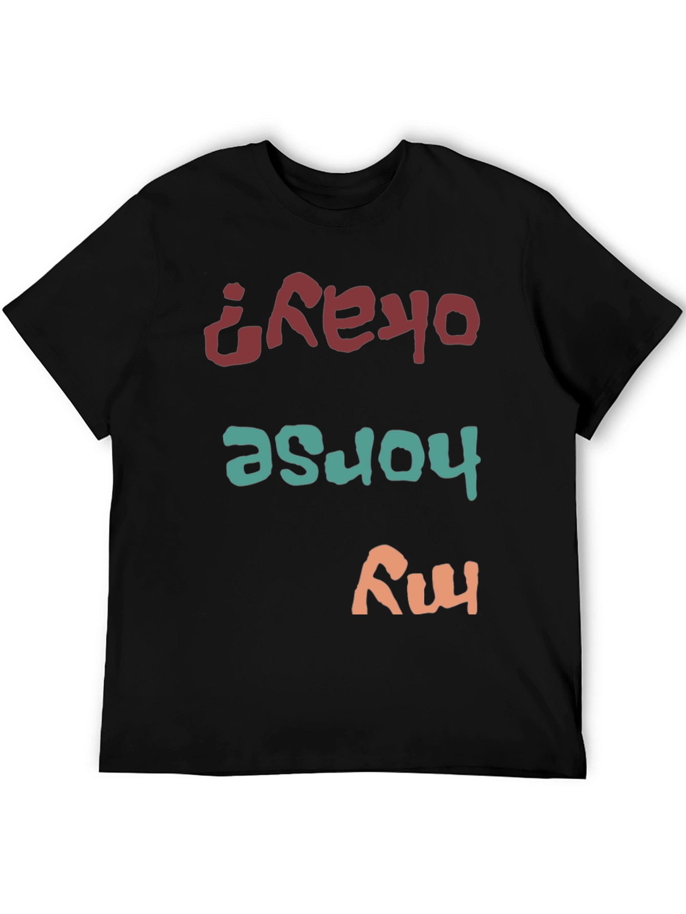 Black Funny Horse My Okay Men's Black T-Shirt view 5