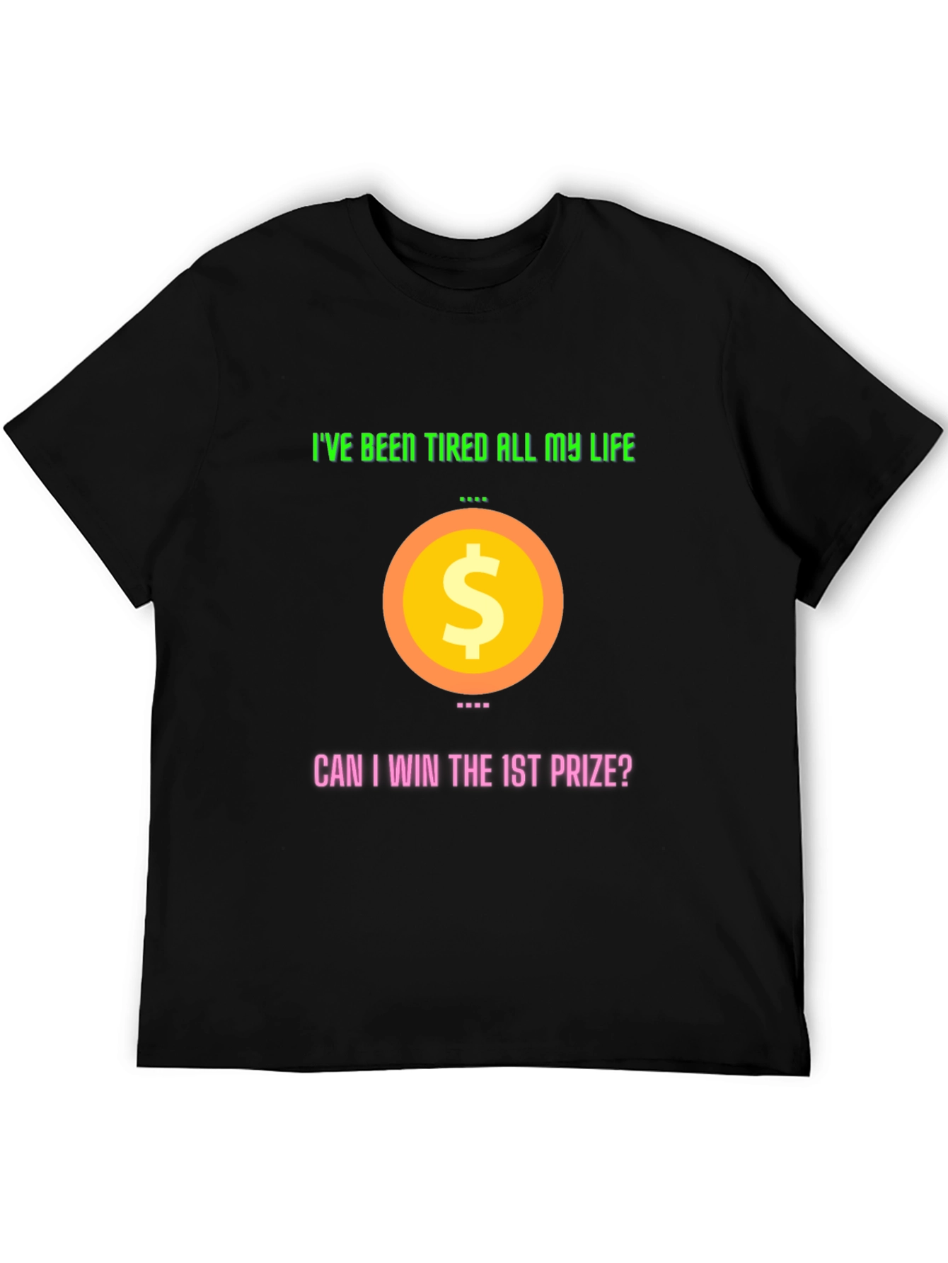 Black Humorous "I've Been Tired All My Life" Graphic T-Shirt view 5