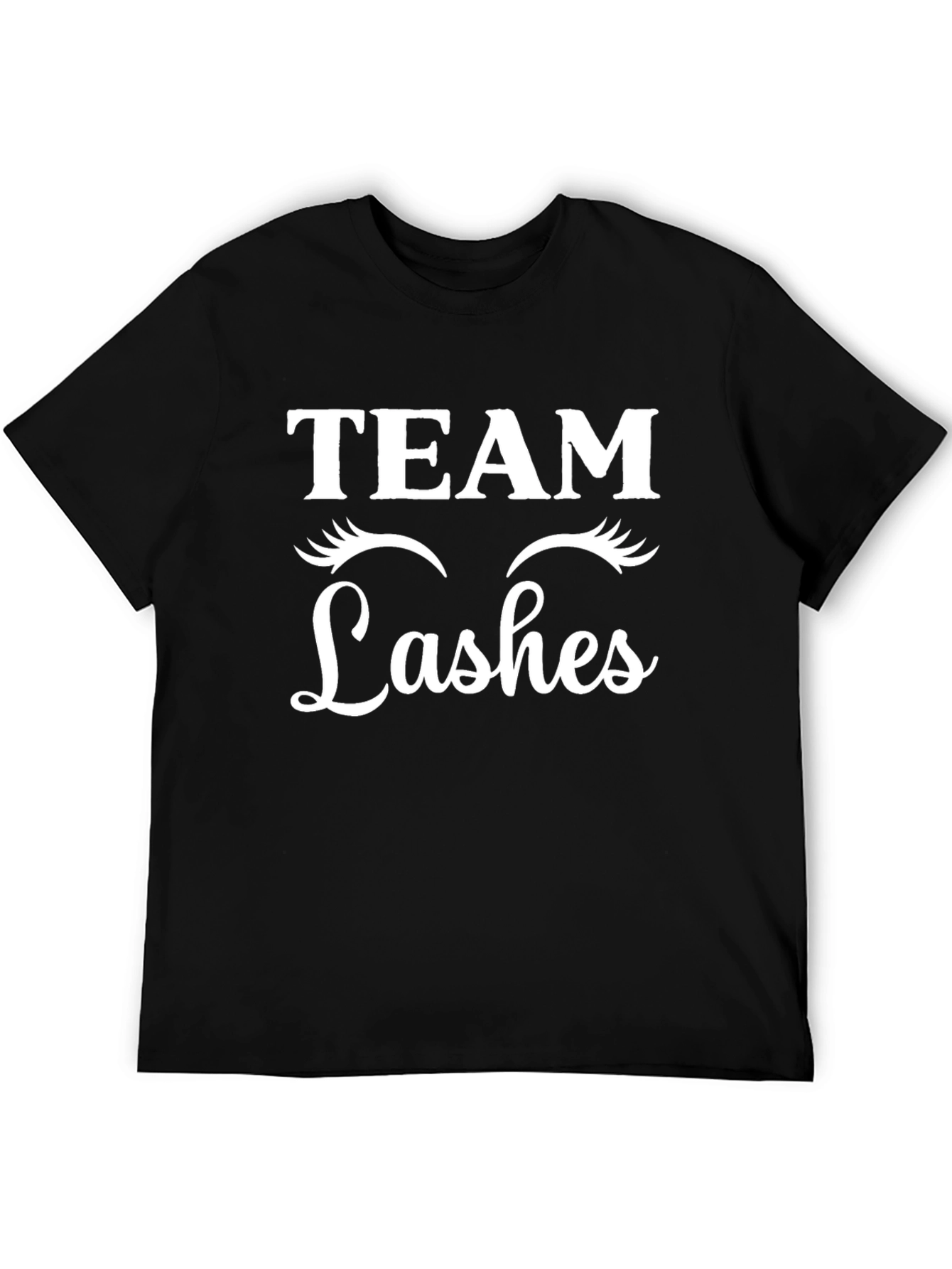Black Team Lashes Graphic T-Shirt - Black Crew Neck Tee view 5