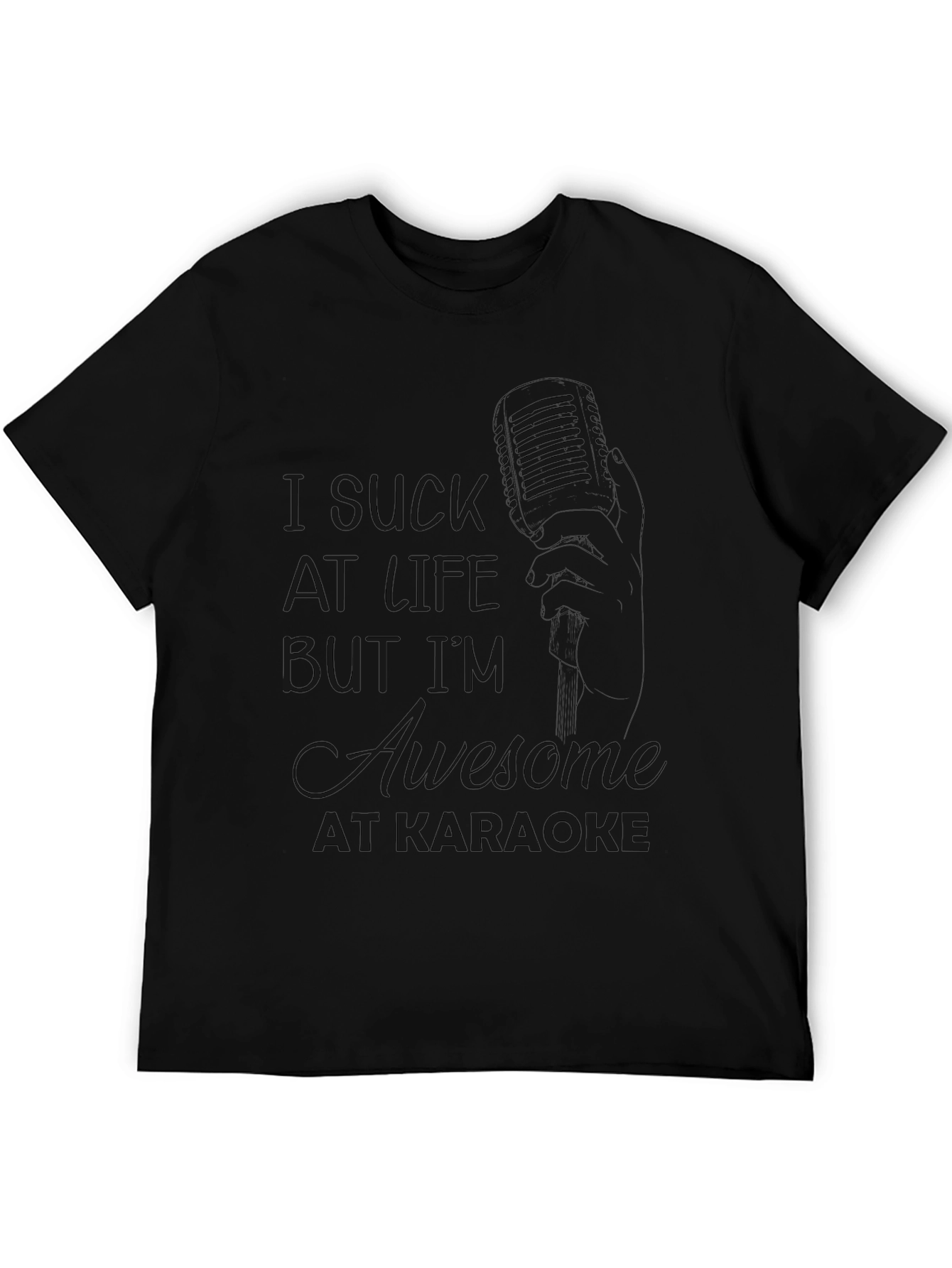 Black Awesome At Karaoke T-Shirt view 5