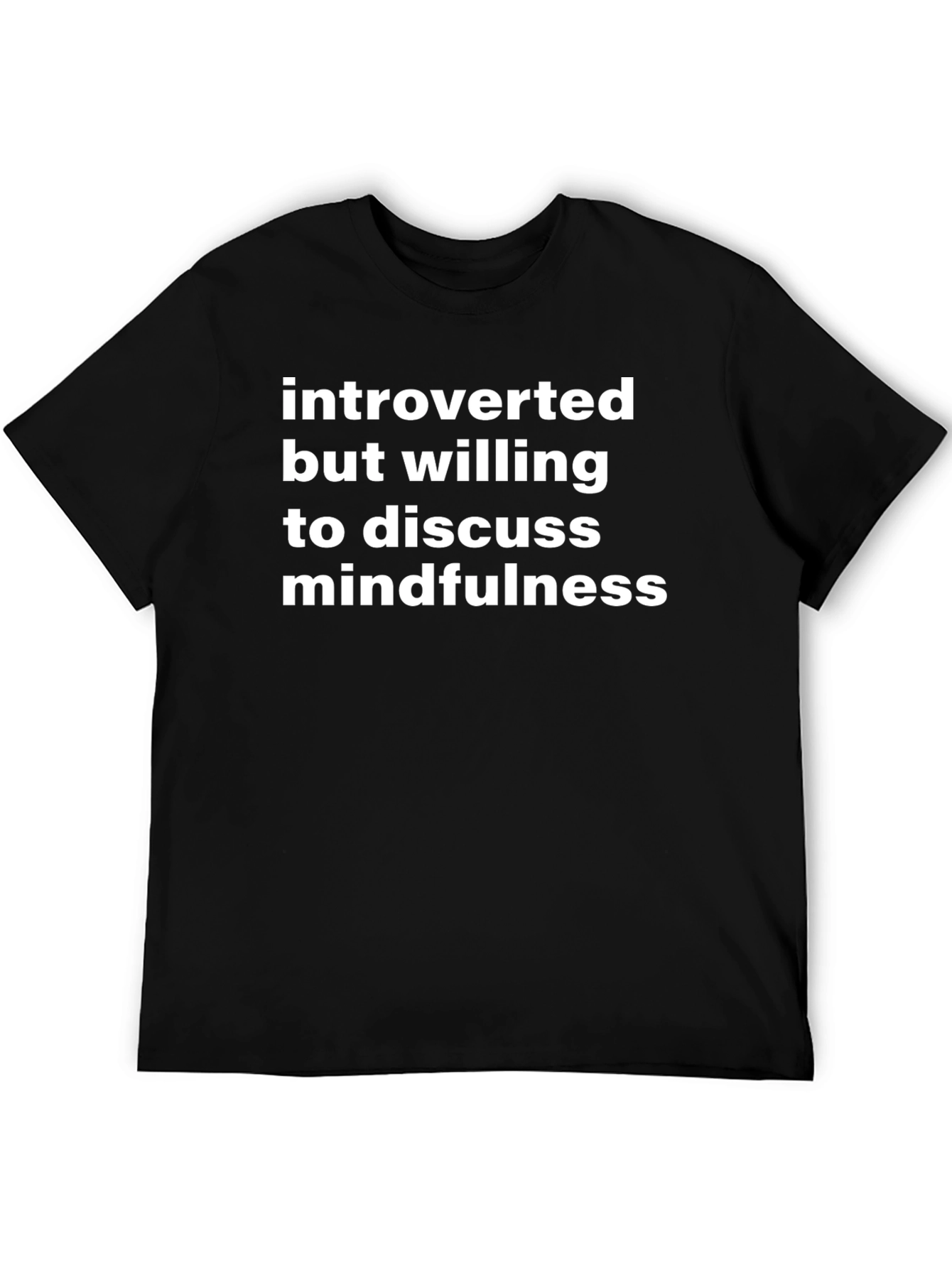 Black Introverted Mindfulness T-Shirt - Black view 5