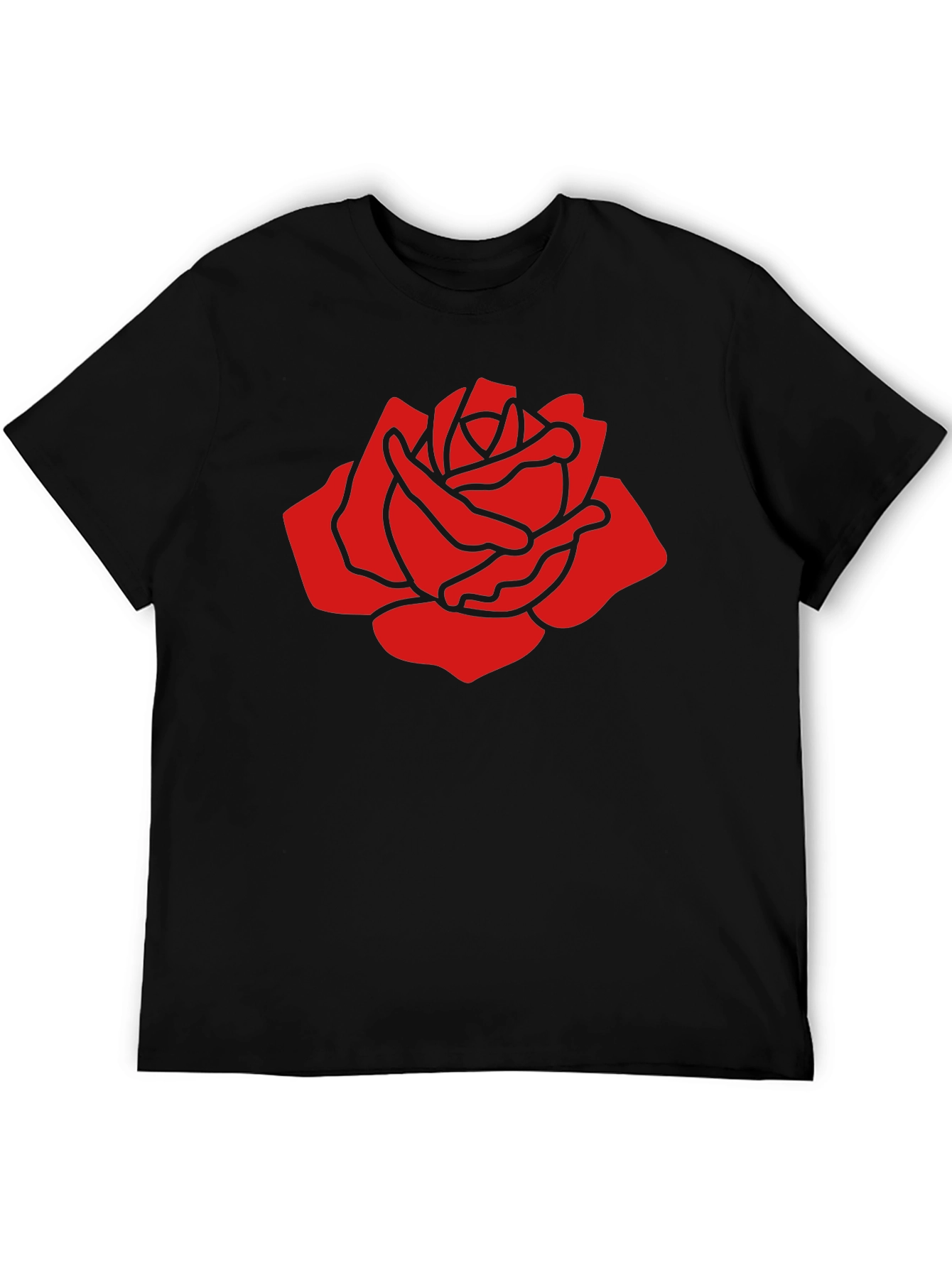 Black Bold Red Rose Graphic T-Shirt view 5