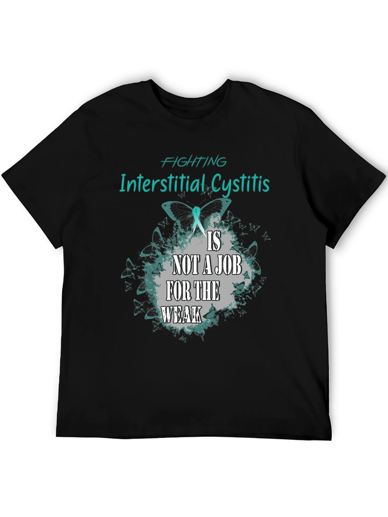Black Interstitial Cystitis Awareness T-Shirt view 5