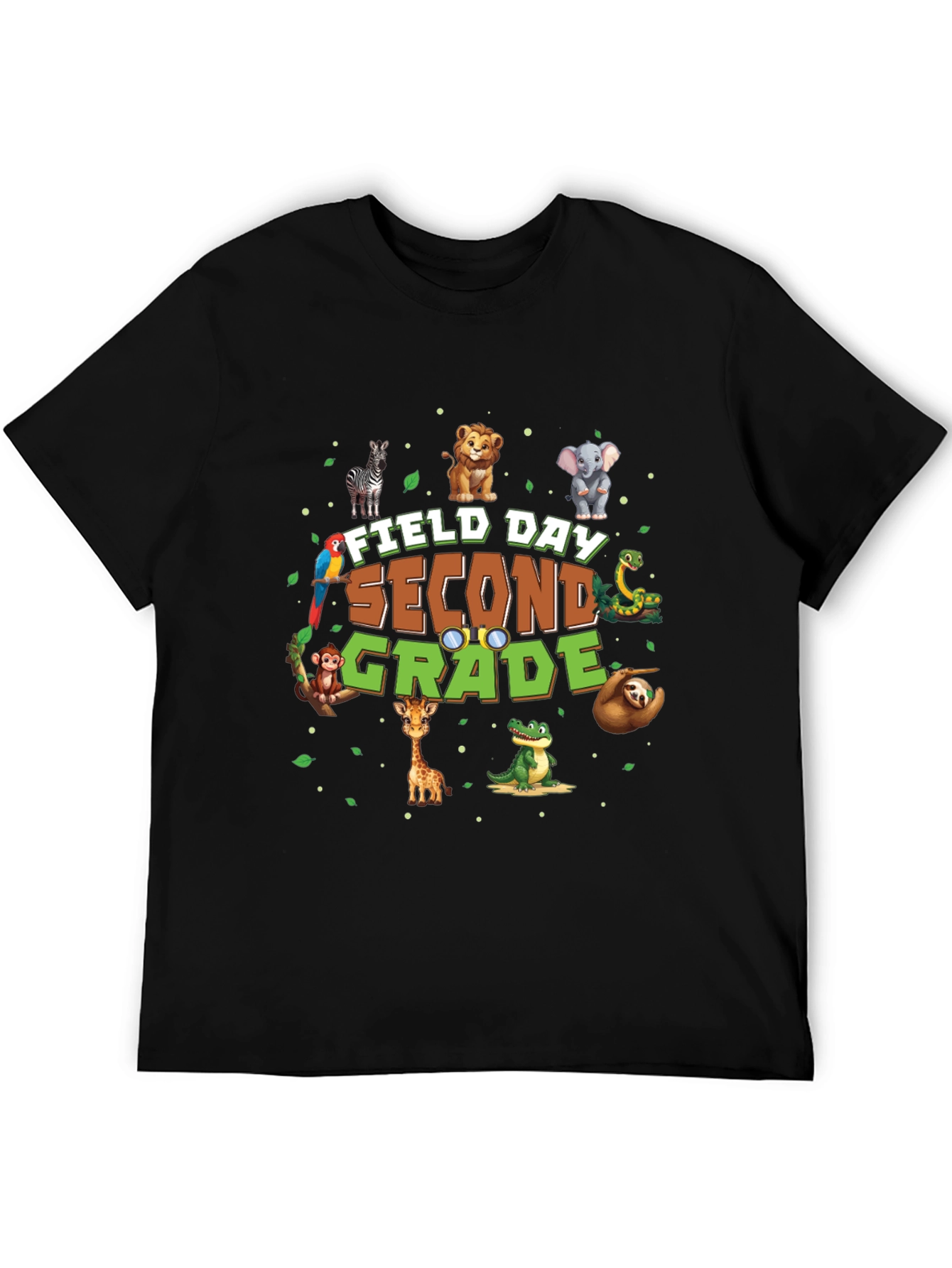 Black Field Day Second Grade Animal T-Shirt view 5