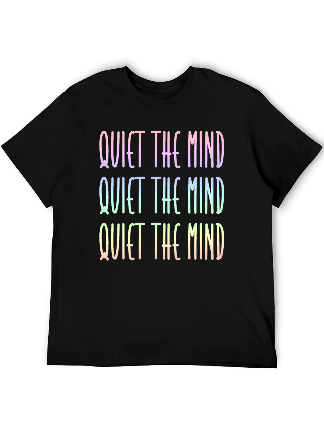 Black Quiet The Mind Graphic T-Shirt - Relaxed Fit Cotton Tee view 5