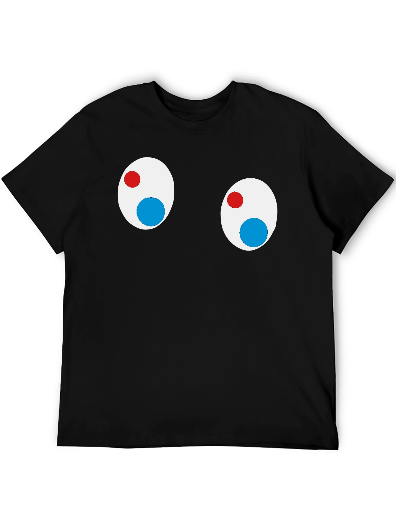 Black Funny Googly Eyes Black T-Shirt view 5