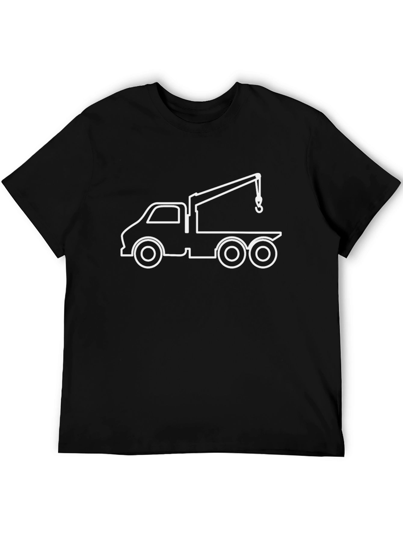 Black Crane Truck Graphic Tee - Black Cotton Blend Shirt view 5