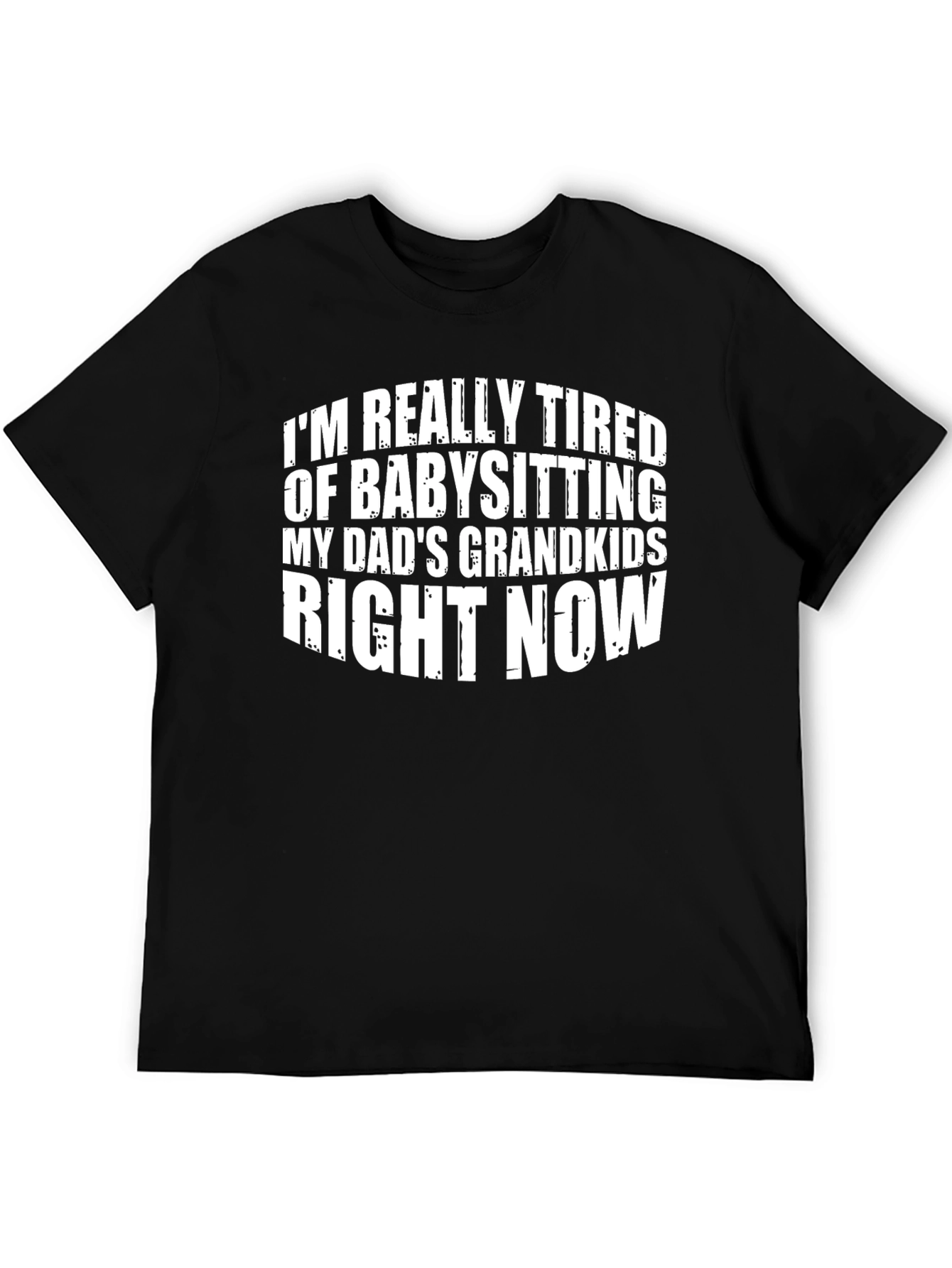 Black Funny Grandparent T-Shirt - Babysitting My Dad's Grandkids view 5
