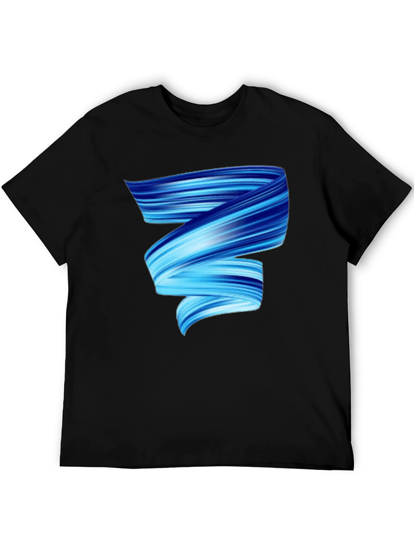 Black Modern Swirl Graphic Tee view 5