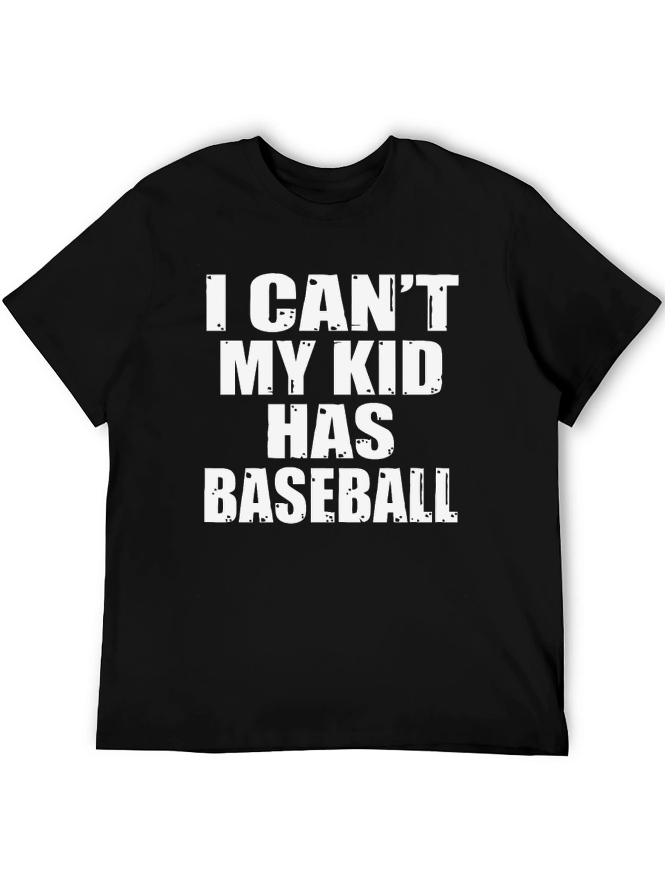 Black I Can't My Kid Has Baseball T-Shirt view 5