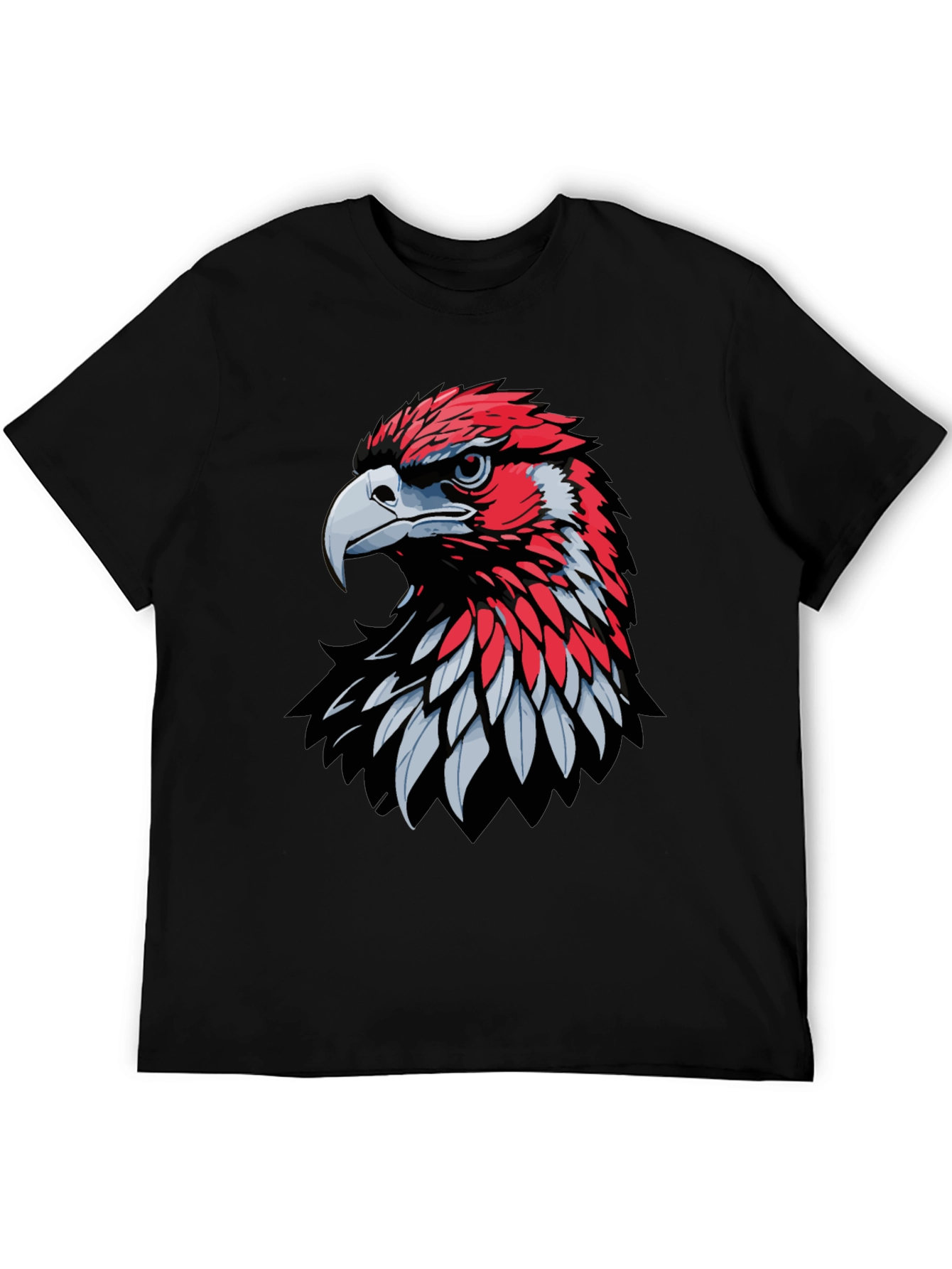 Black Eagle Graphic Print Crew Neck T-Shirt - Bold Design view 5