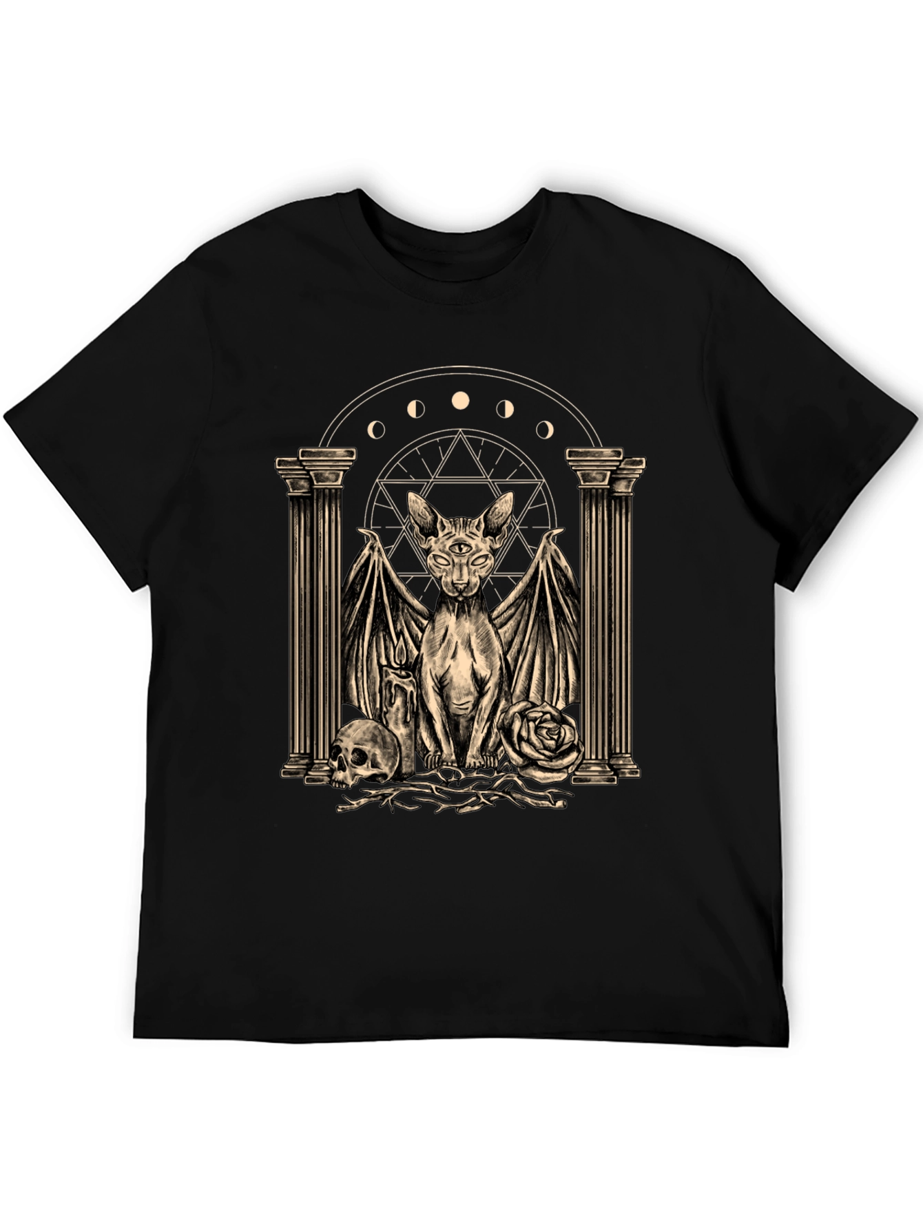 Mystic Cat Graphic Tee - Occult Style Shirt - 5