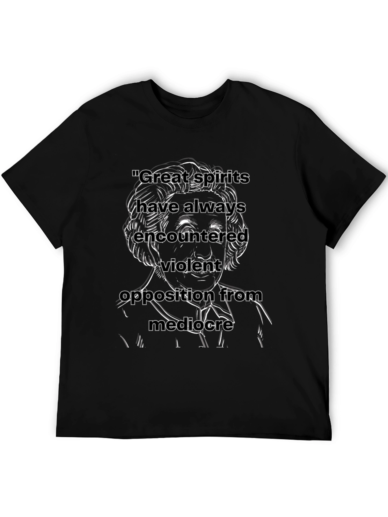 Black Motivational Quote T-Shirt - Great Spirits view 5