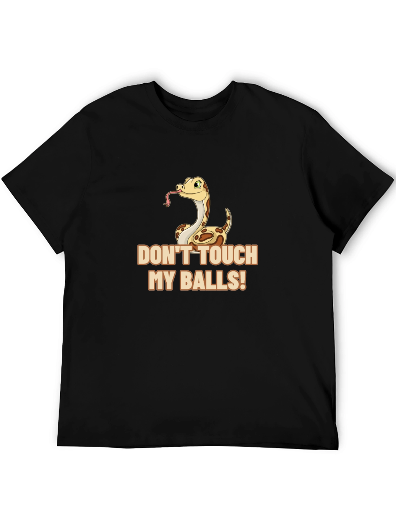 Black Don't Touch My Balls Snake Graphic Tee view 5
