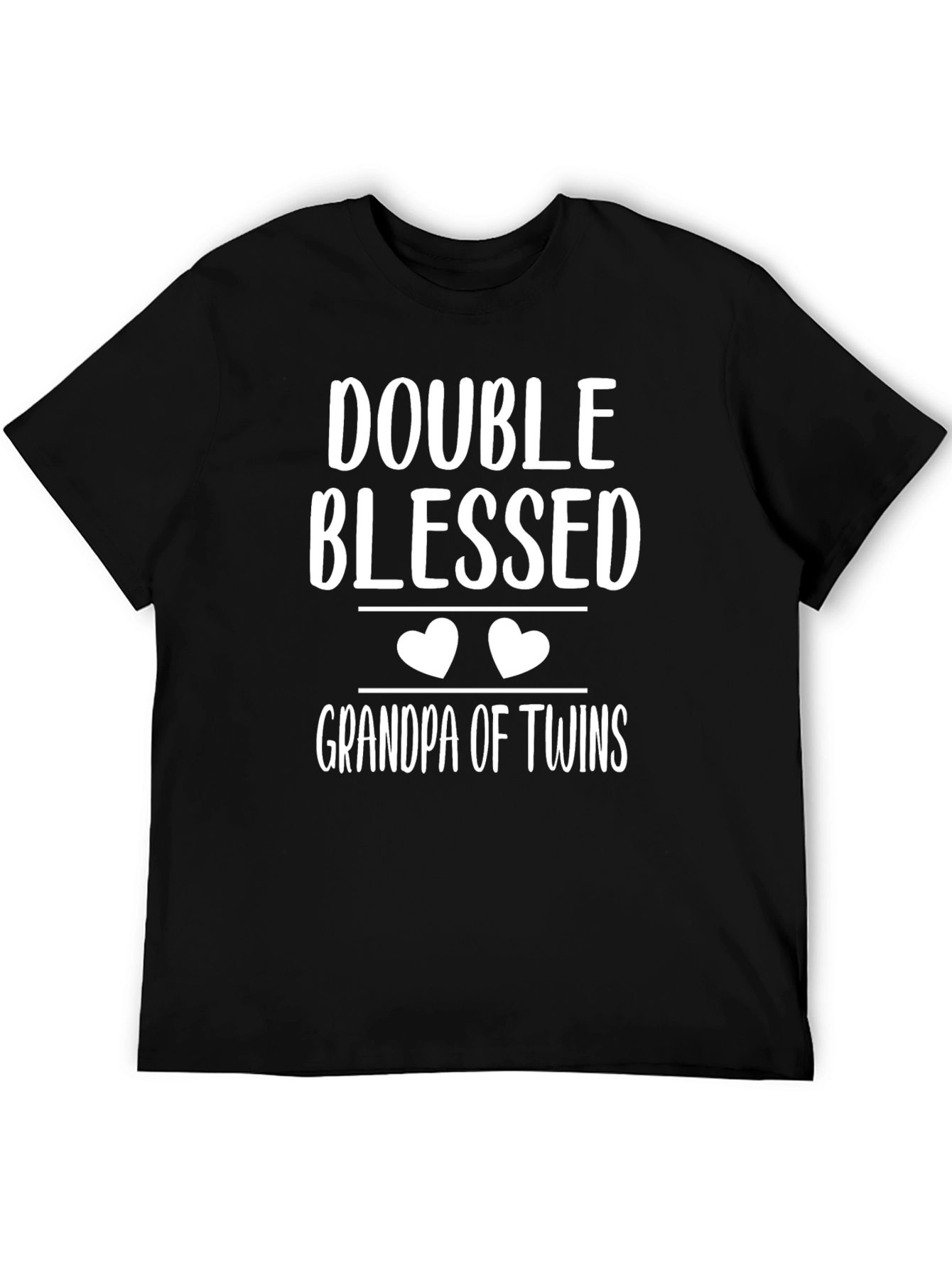 Black Double Blessed Grandpa of Twins Graphic Tee view 5