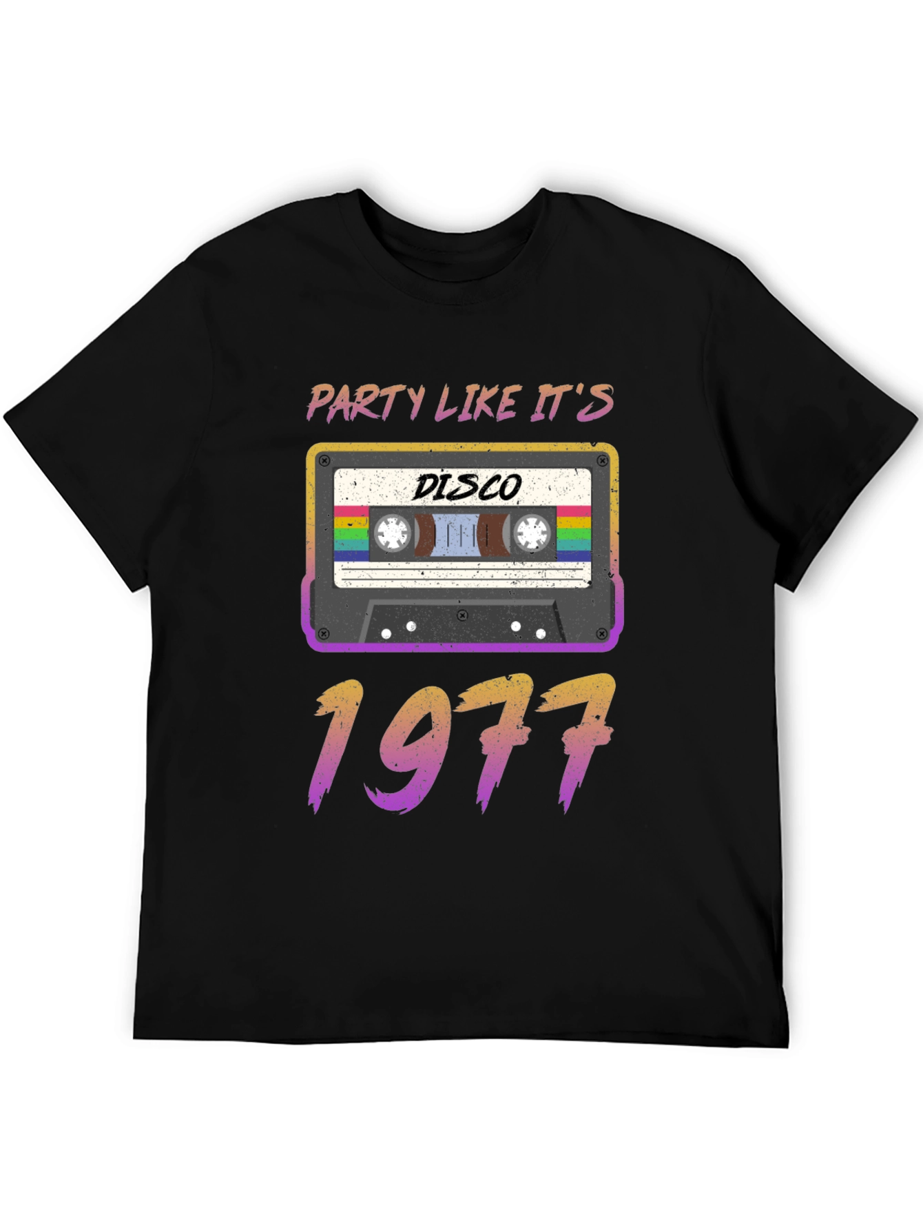Black Party Like It's 1977 Disco Cassette Tee view 5