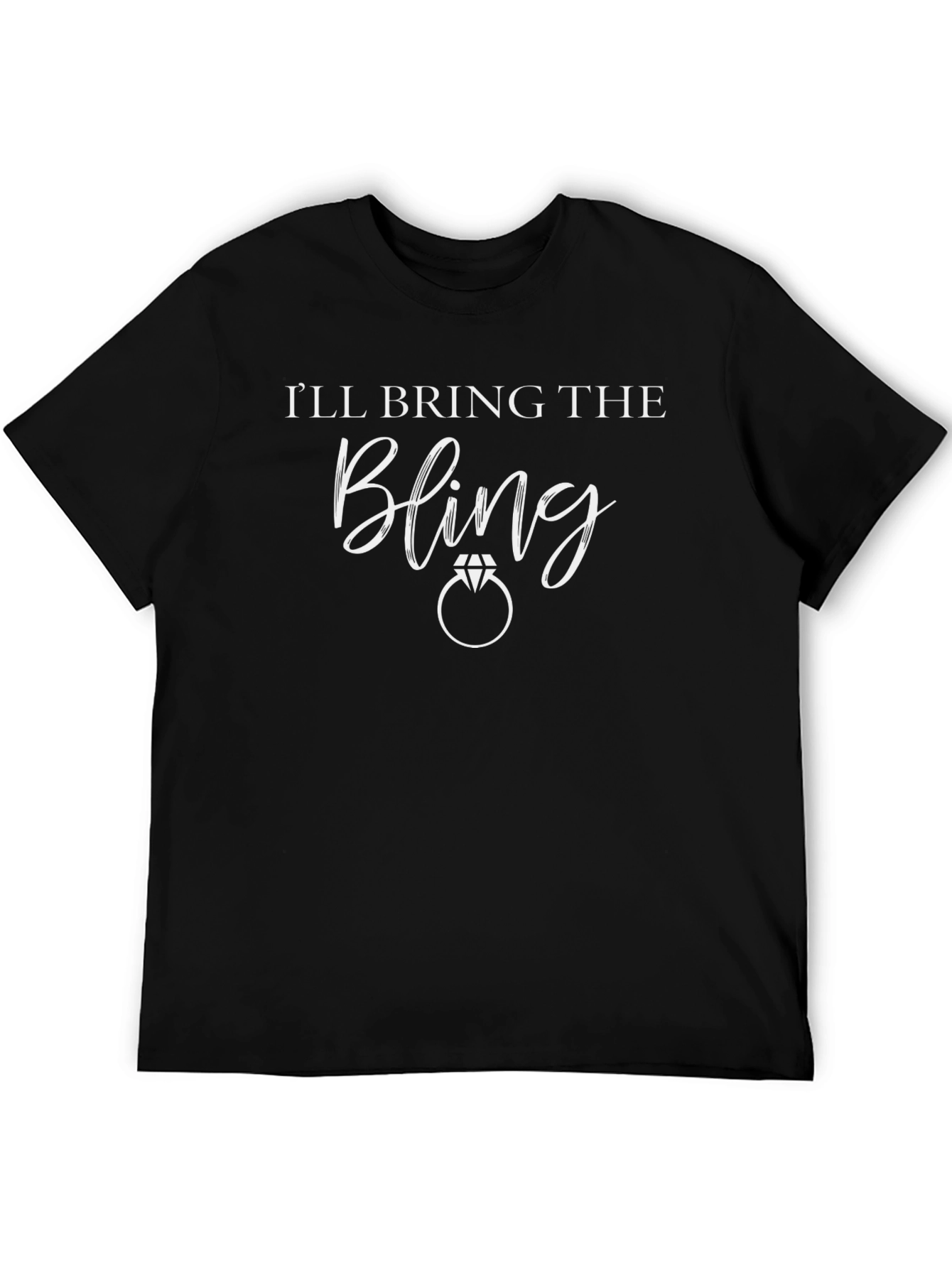 Black I'll Bring The Bling Bridal Party T-Shirt view 5