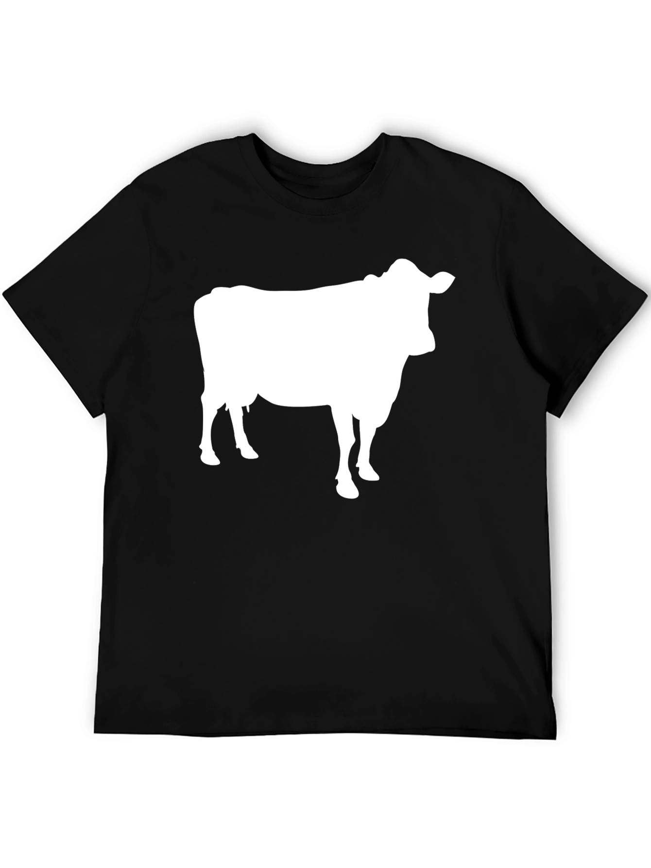 Black Cow Graphic Tee - Black Cotton T-Shirt view 5