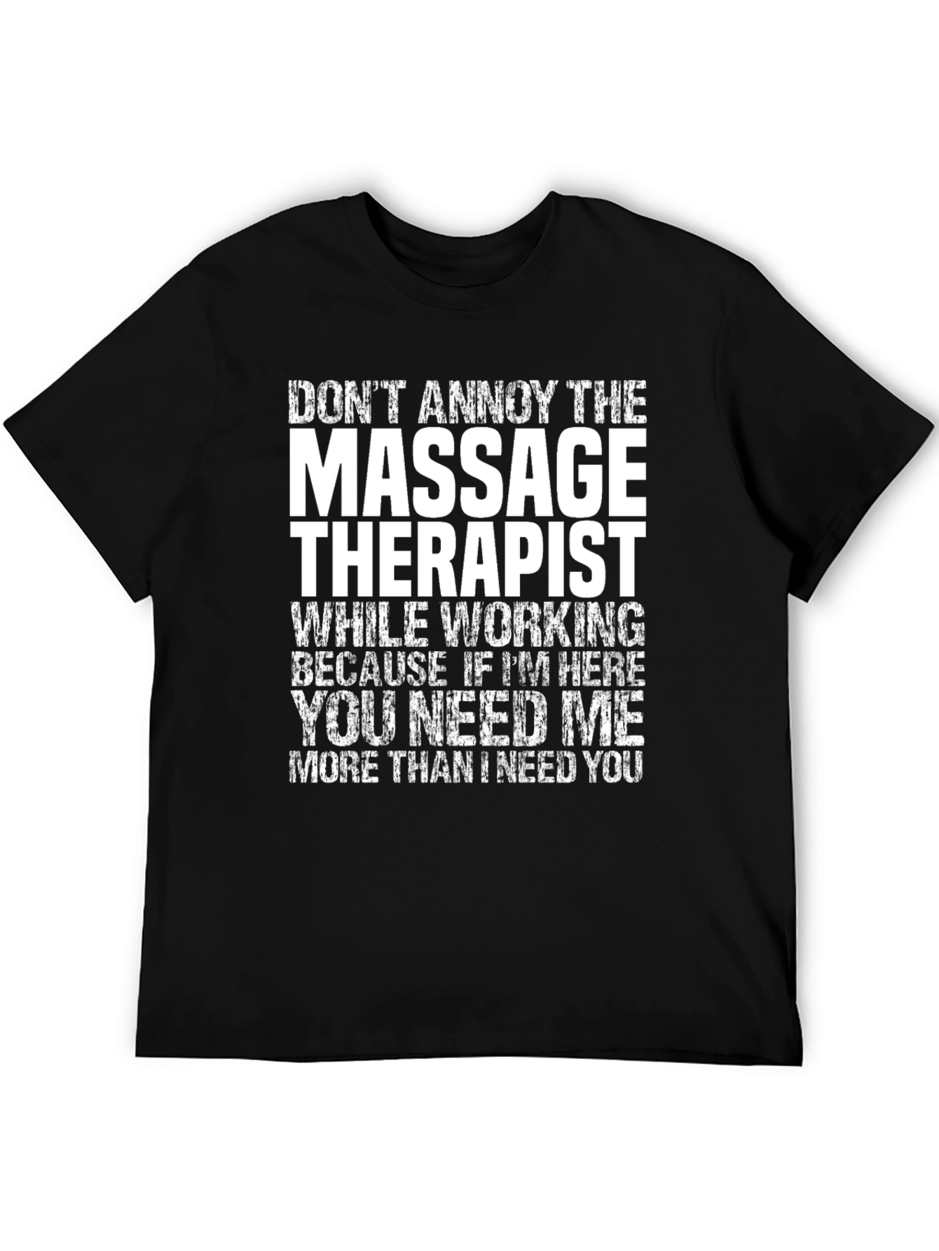Black Massage Therapist T-Shirt Funny Gift view 5