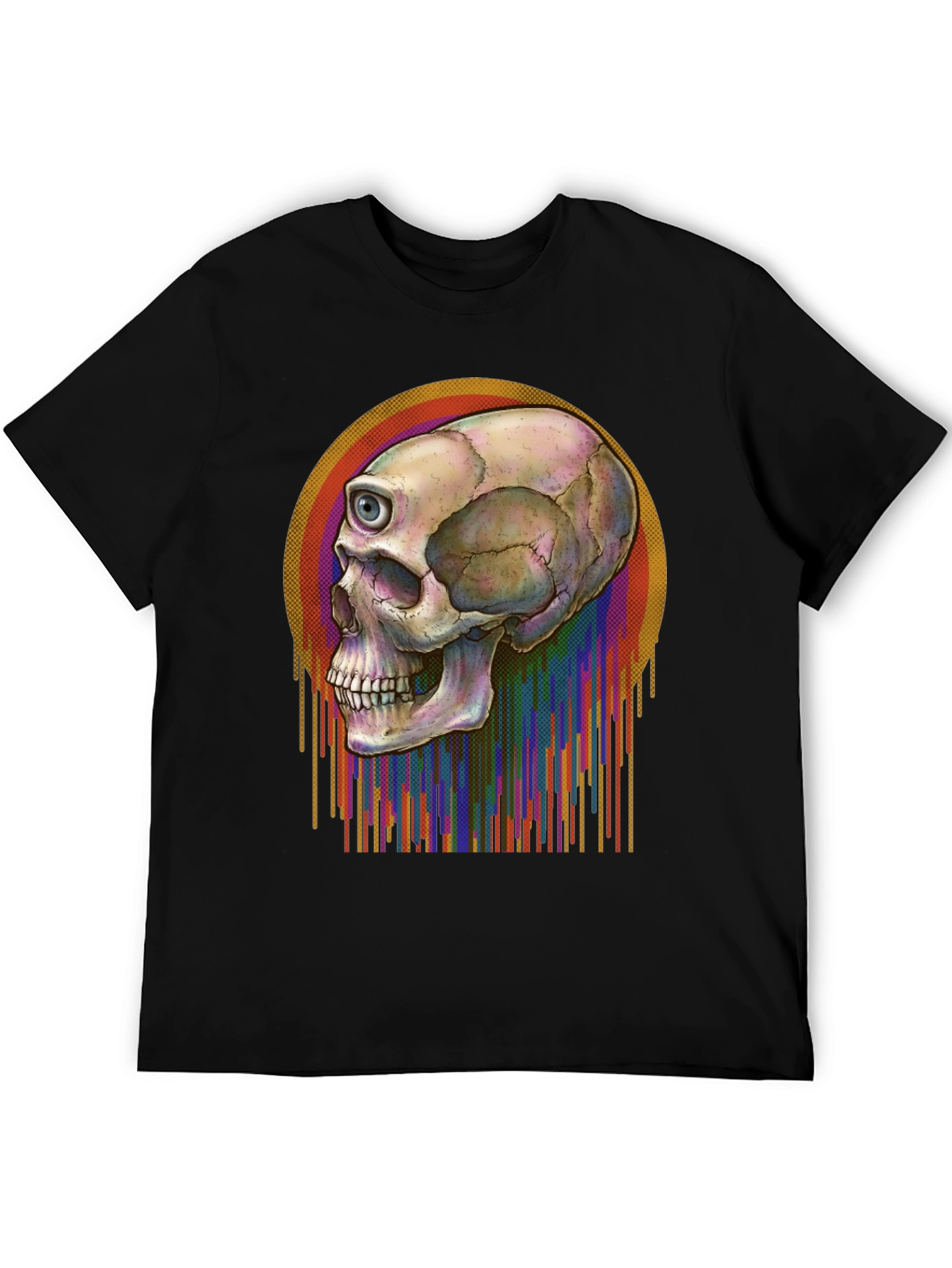 Black One-Eyed Skull Tee - Men's Graphic T-Shirt view 5