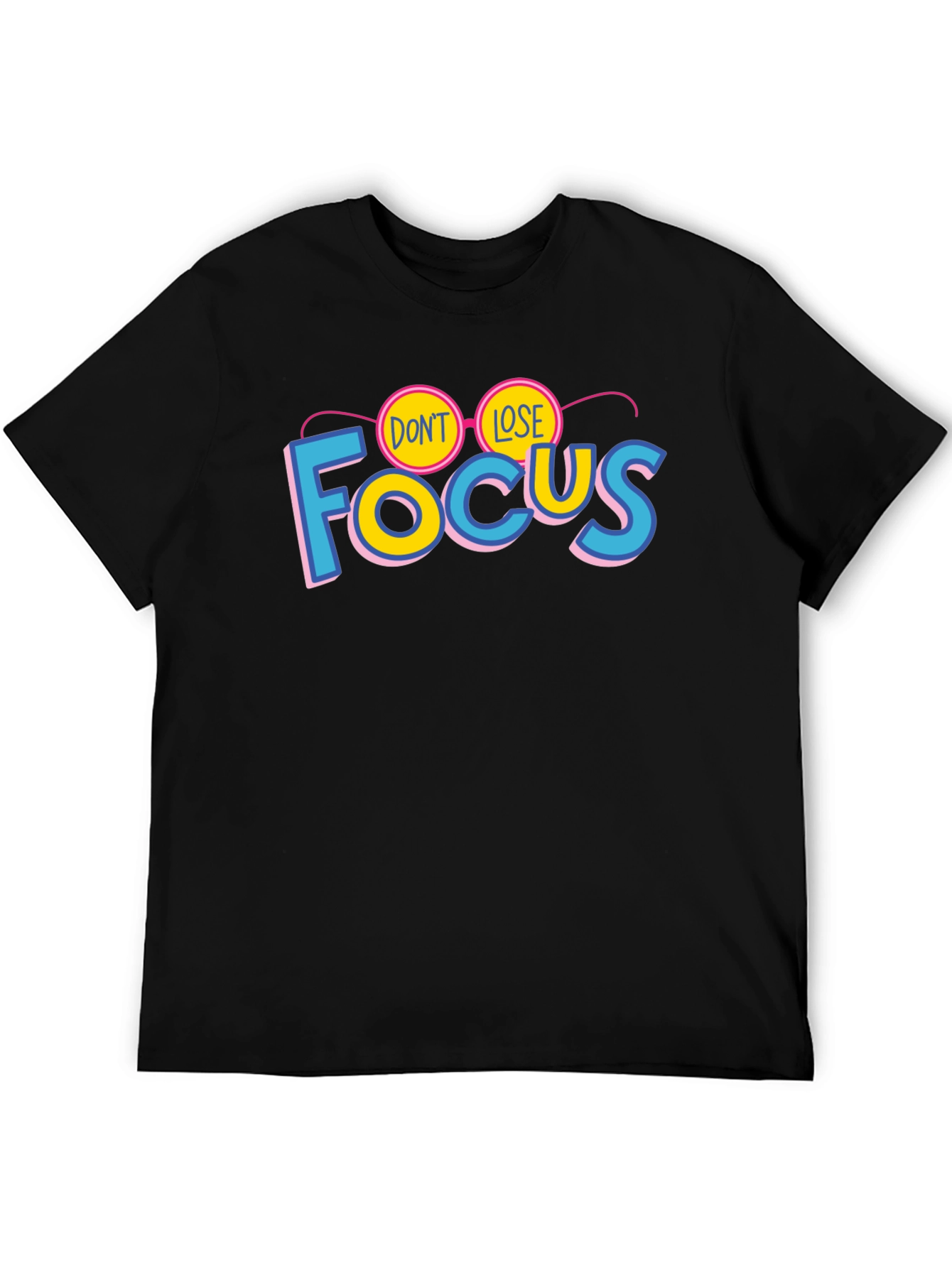 Black Don't Lose Focus Graphic T-Shirt - Stylish Cotton Tee view 5