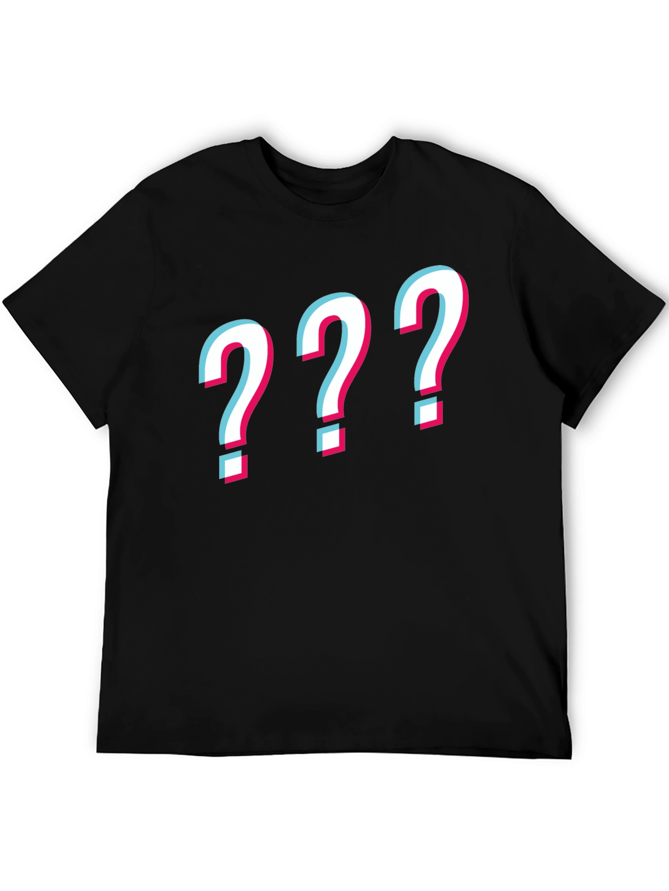 Black Question Mark Graphic Tee - Mens Black T-Shirt view 5