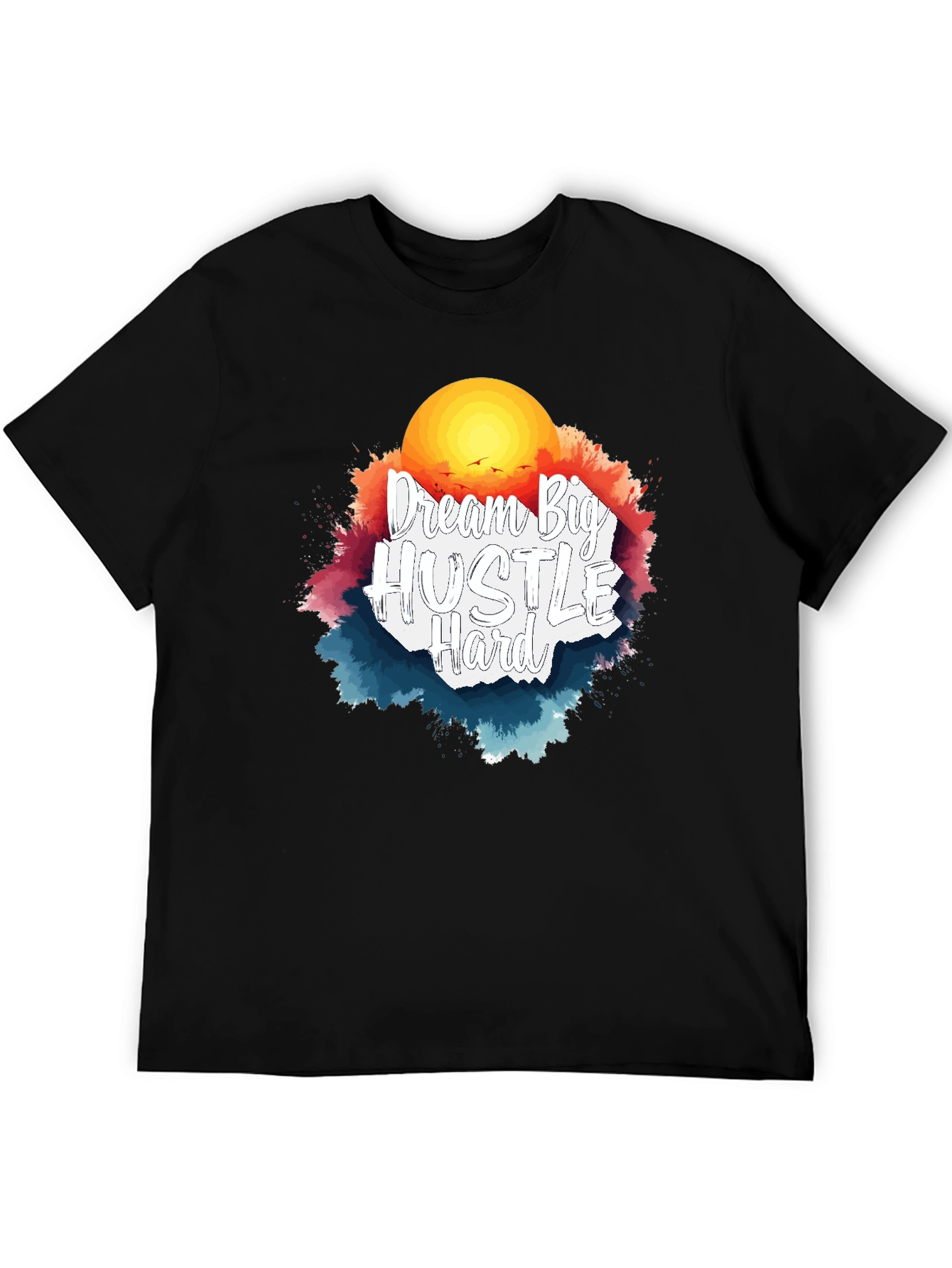 Black Dream Big Hustle Hard Graphic T-Shirt view 5