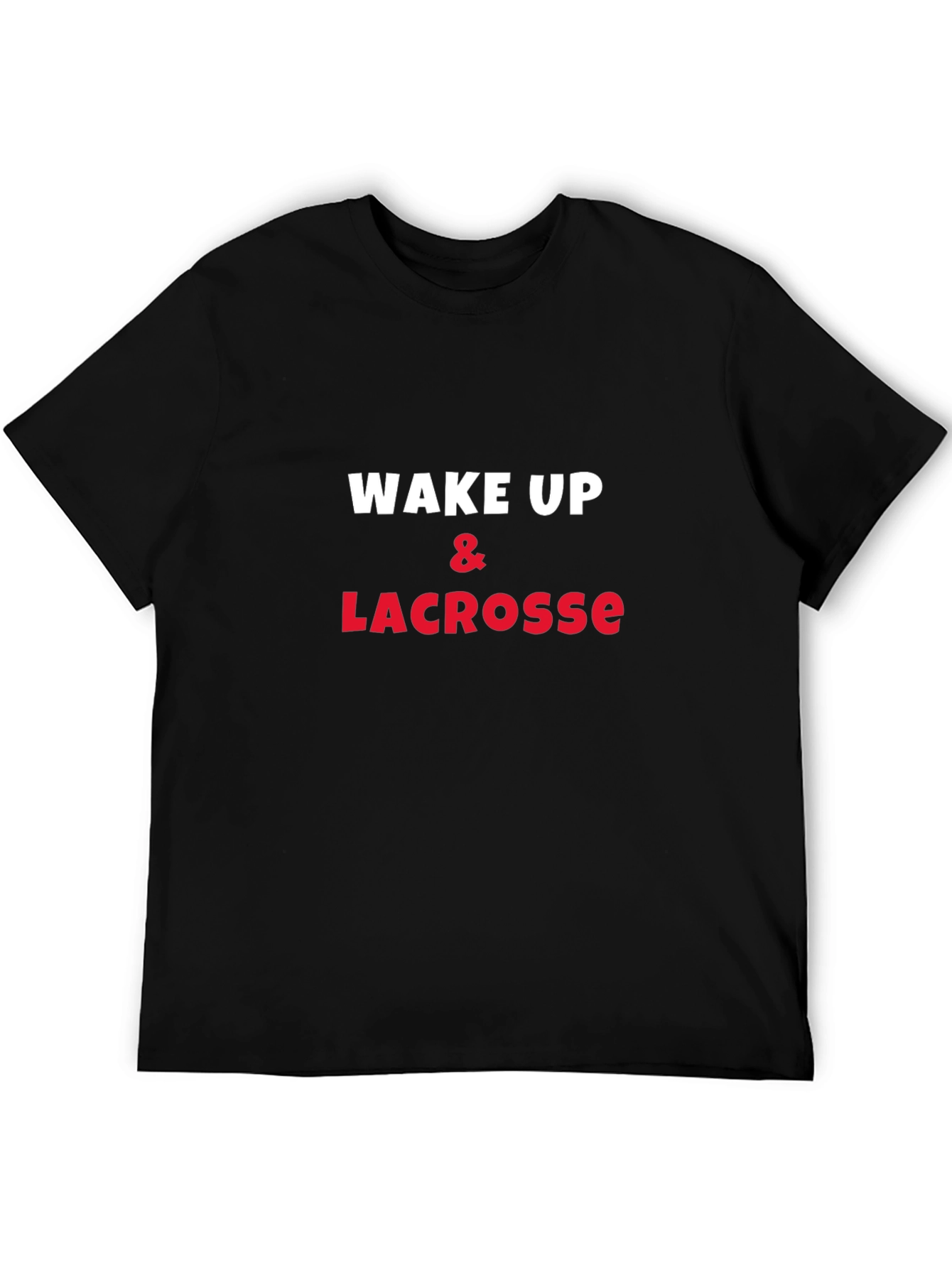 Black Wake Up & Lacrosse Graphic Tee - Soft Cotton view 5