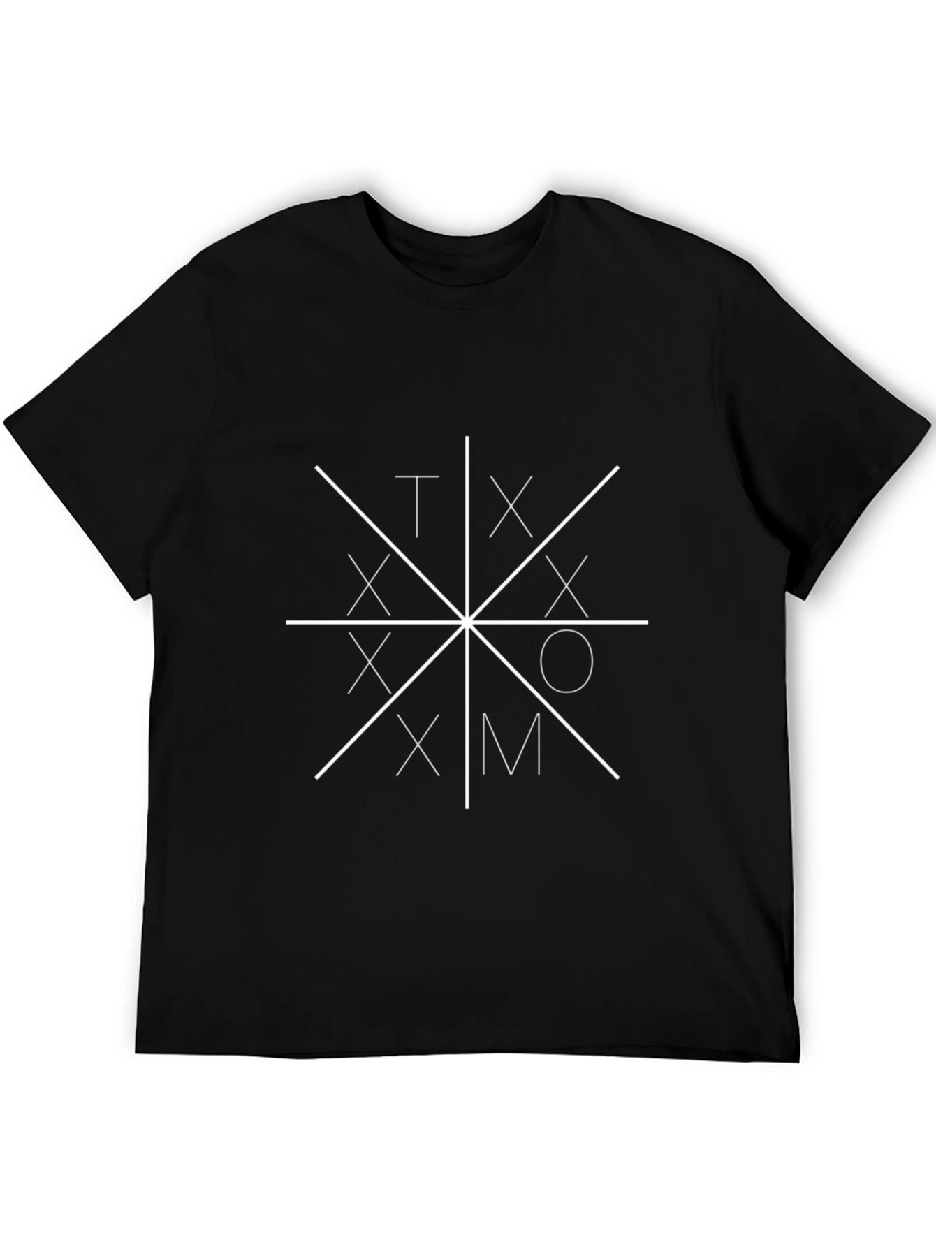 Black TX XO Tic-Tac-Toe Graphic Tee - Trendy Black Shirt view 5