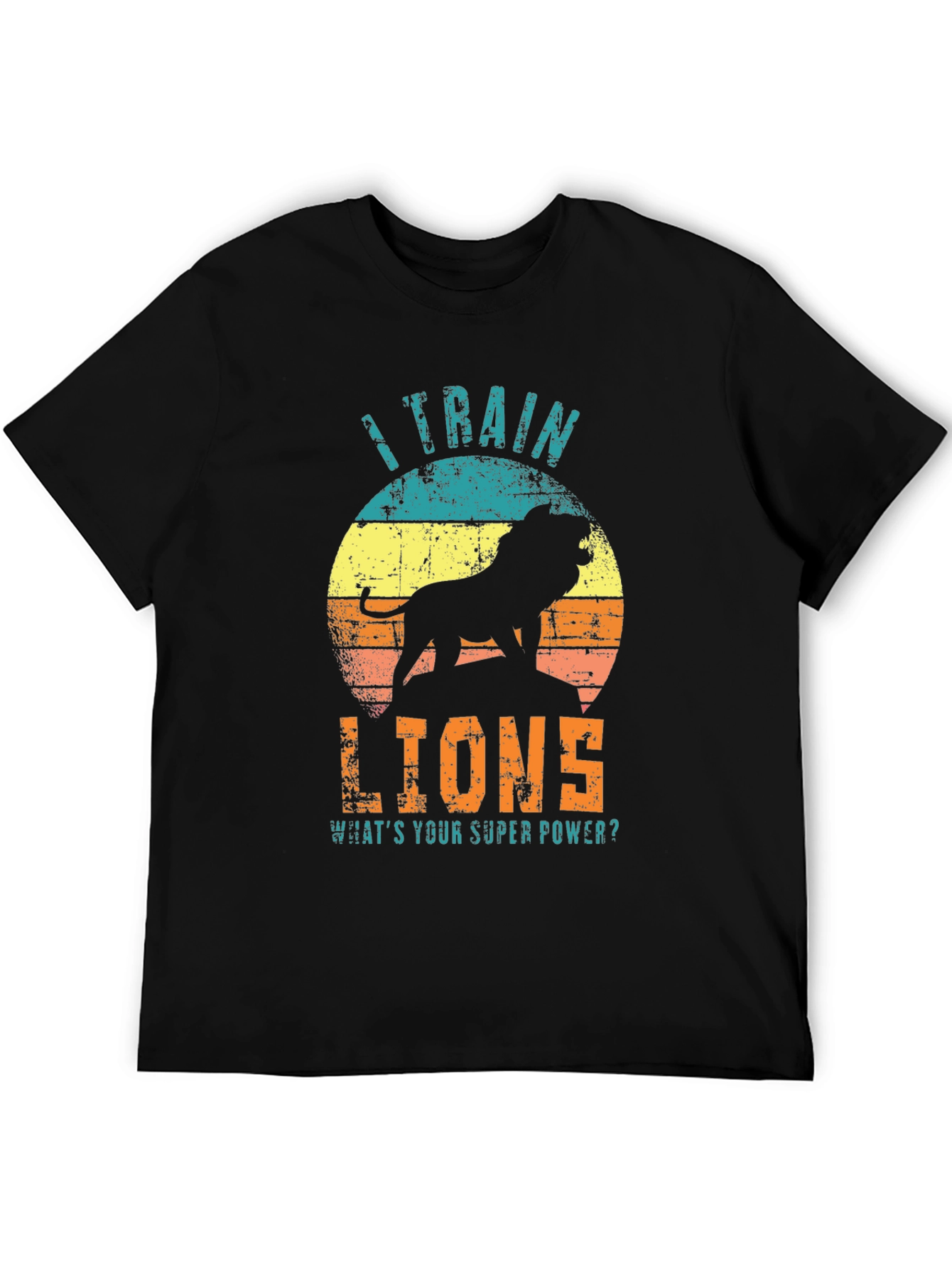 Black I Train Lions Graphic T-Shirt - Super Power Tee view 5