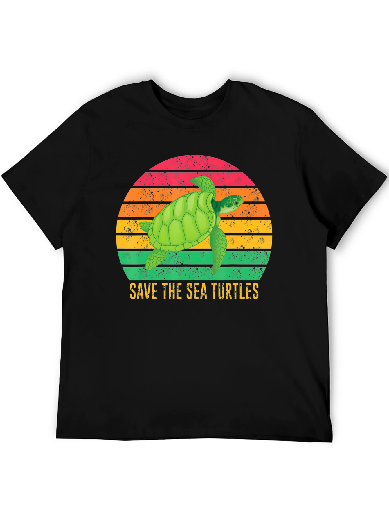 Black Save The Sea Turtles T-Shirt view 5