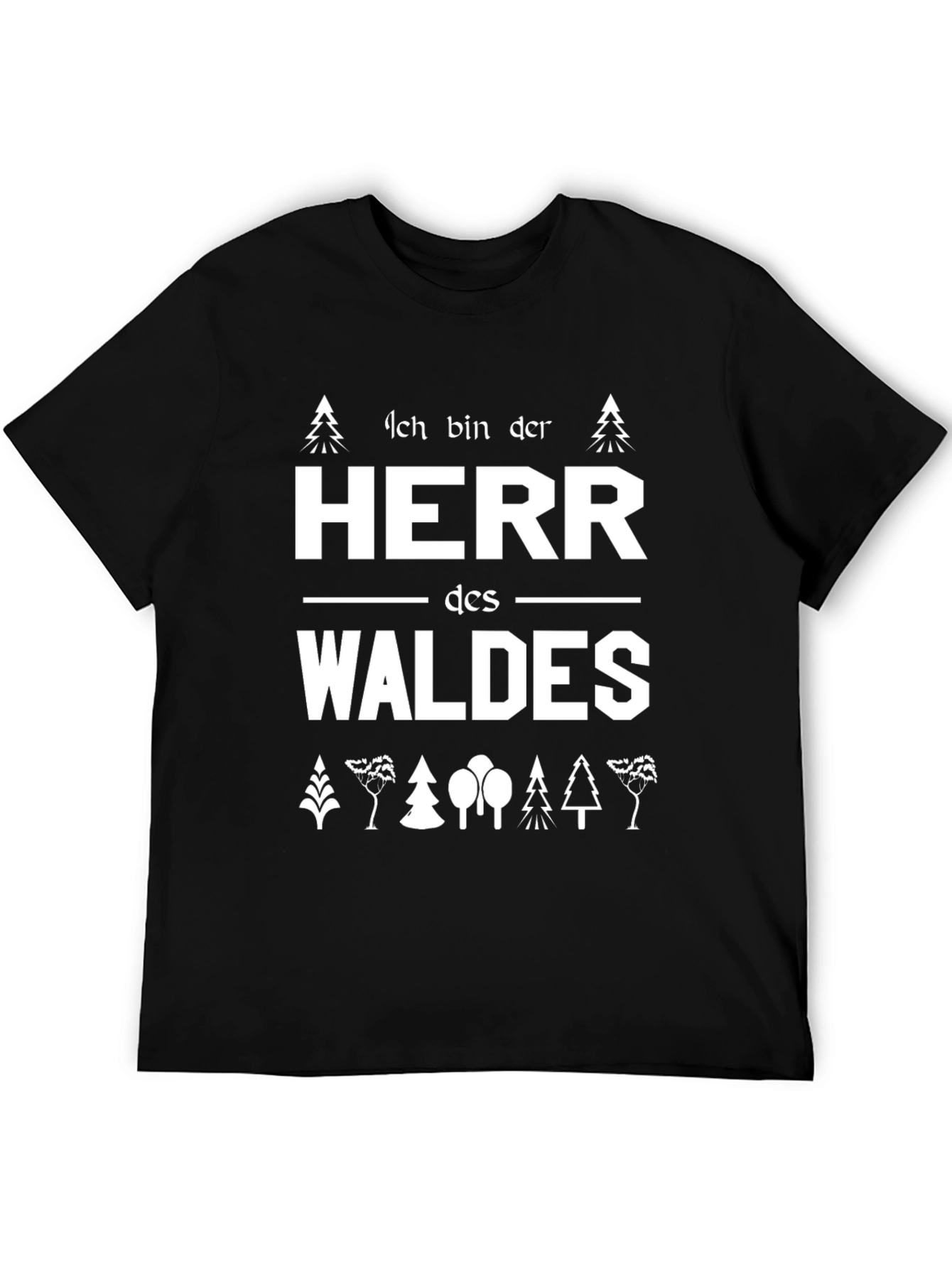 Black Herr des Waldes Graphic Tee - Forest Lover T-Shirt view 5